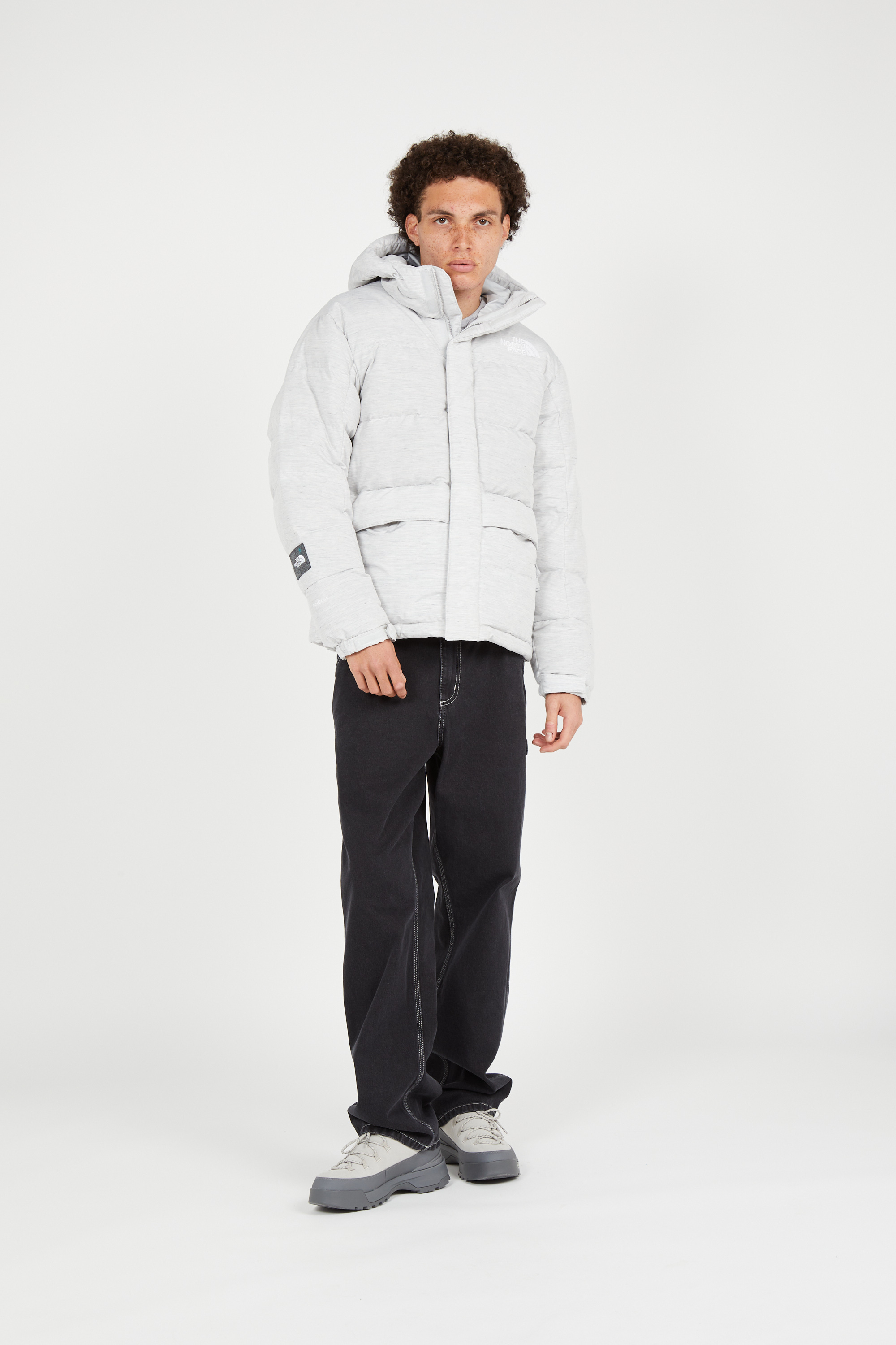Lightweight quilted padded jacket with high neck Grey
