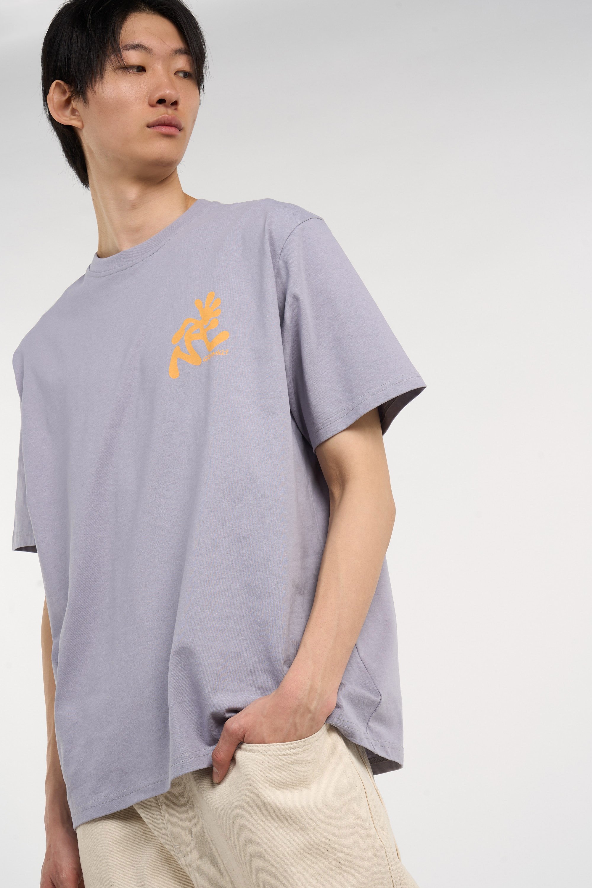 Regular-fit round-neck cotton T-shirt Purple