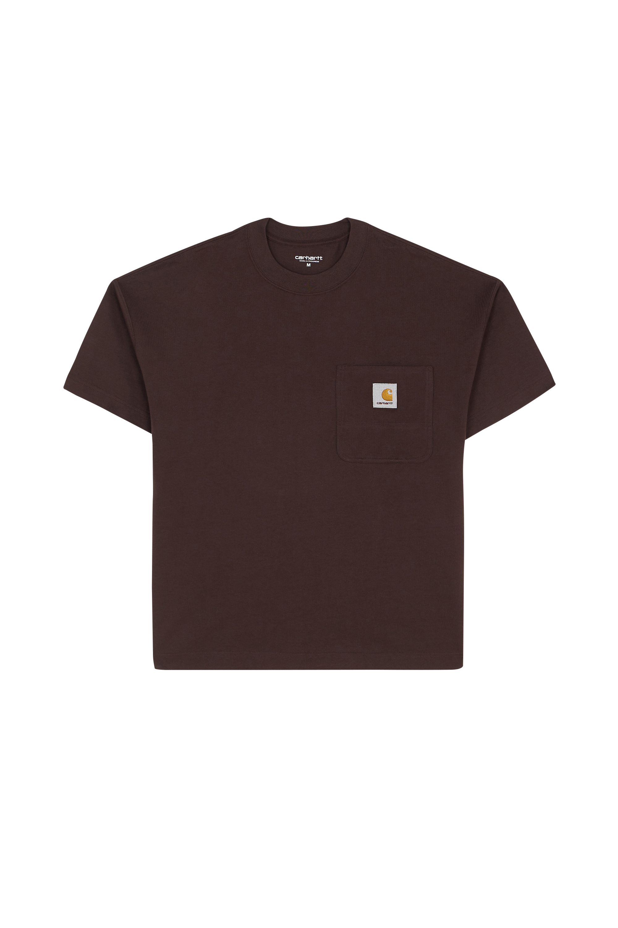 Regular-fit round-neck cotton T-shirt Brown