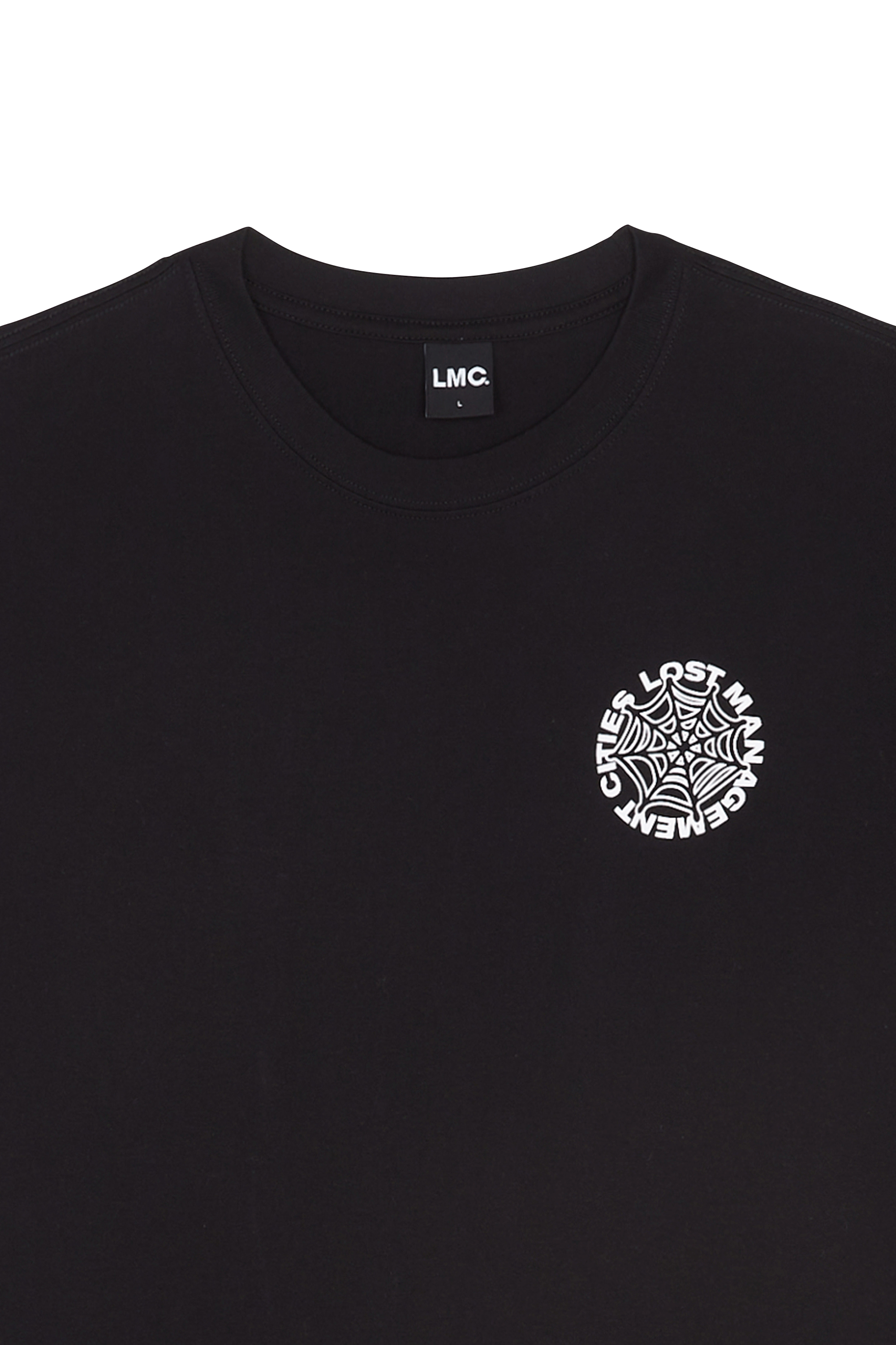 Regular-fit round-neck cotton T-shirt Black
