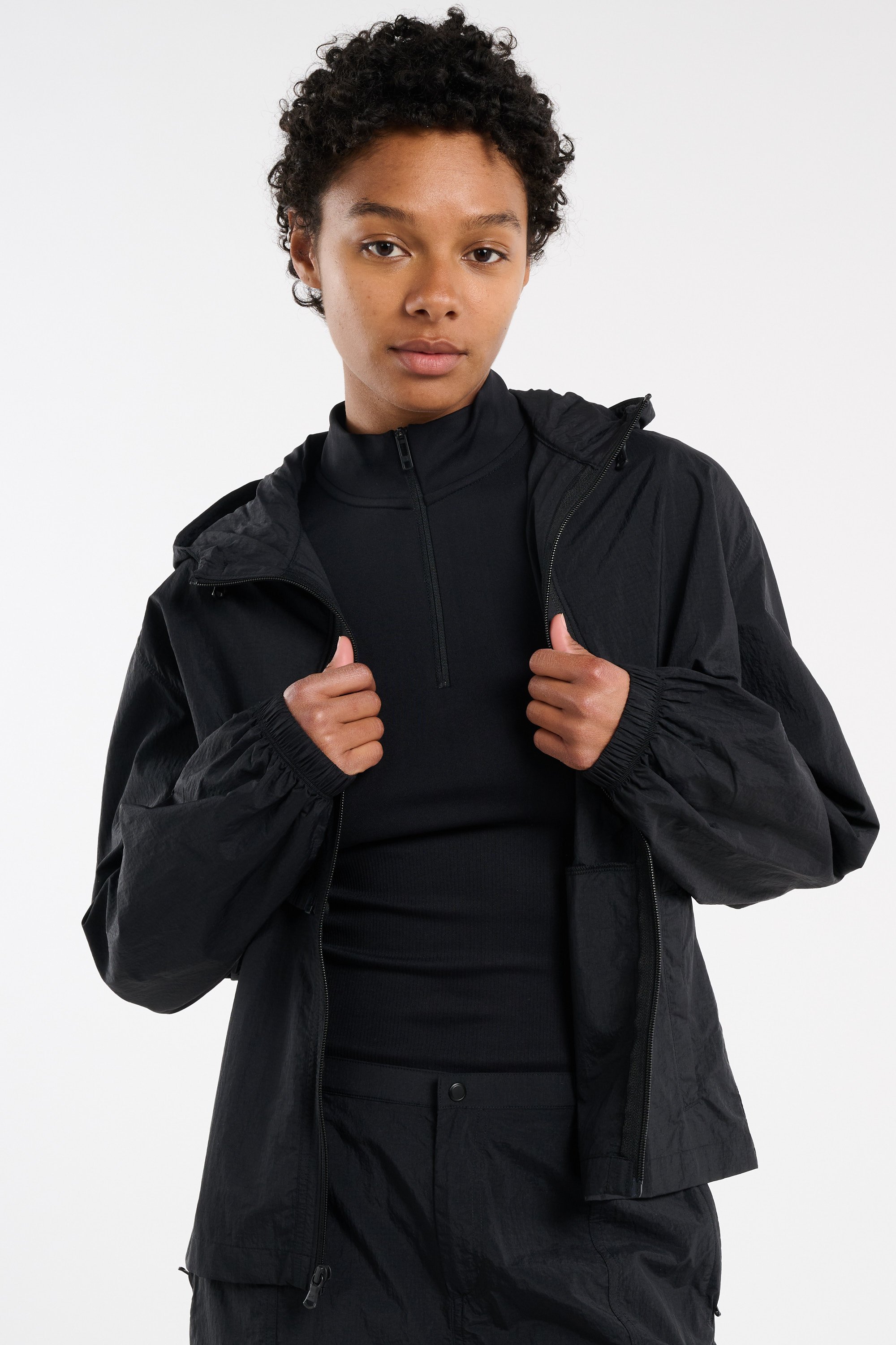 Regular-fit round-neck cotton T-shirt Black