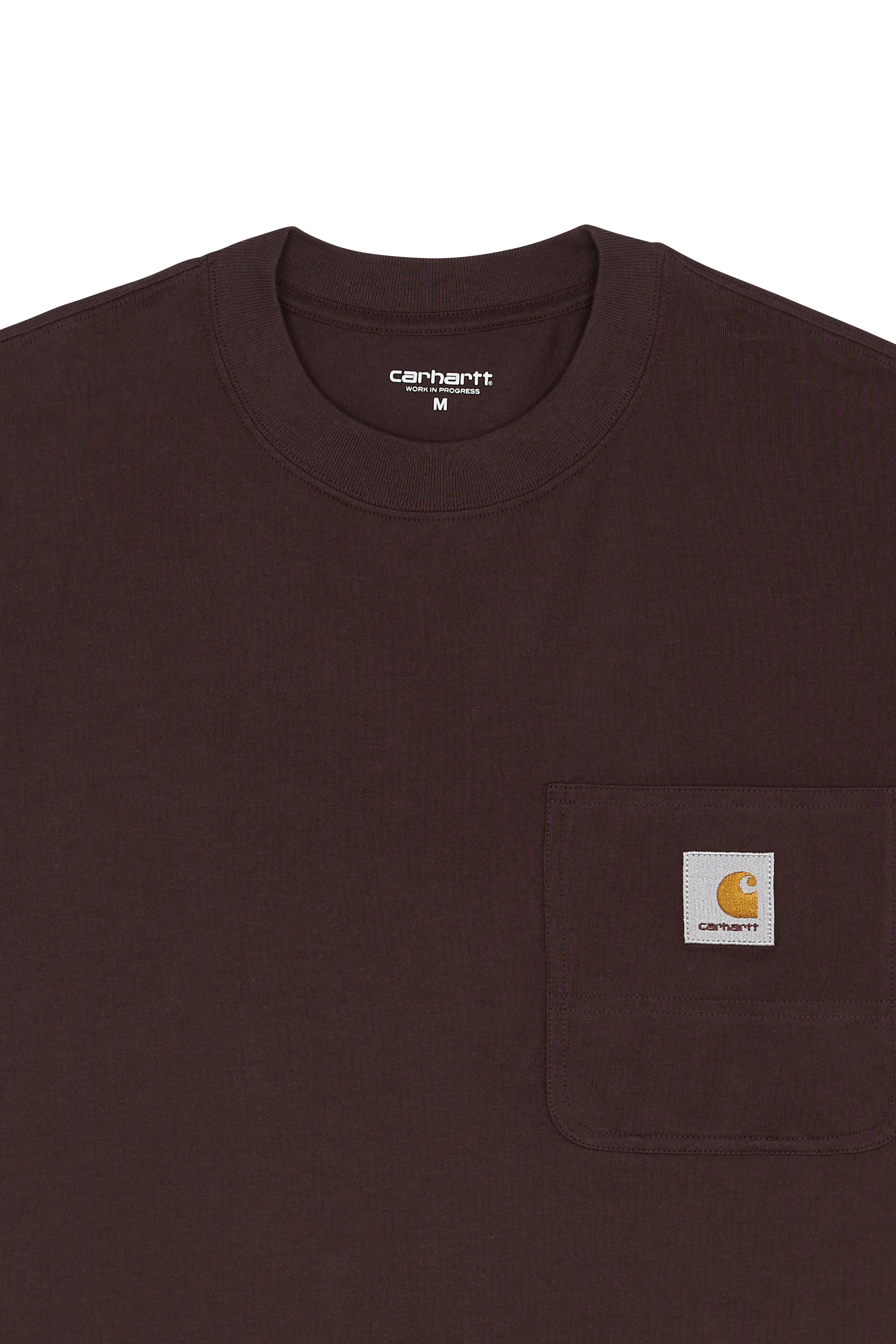 Regular-fit round-neck cotton T-shirt Brown
