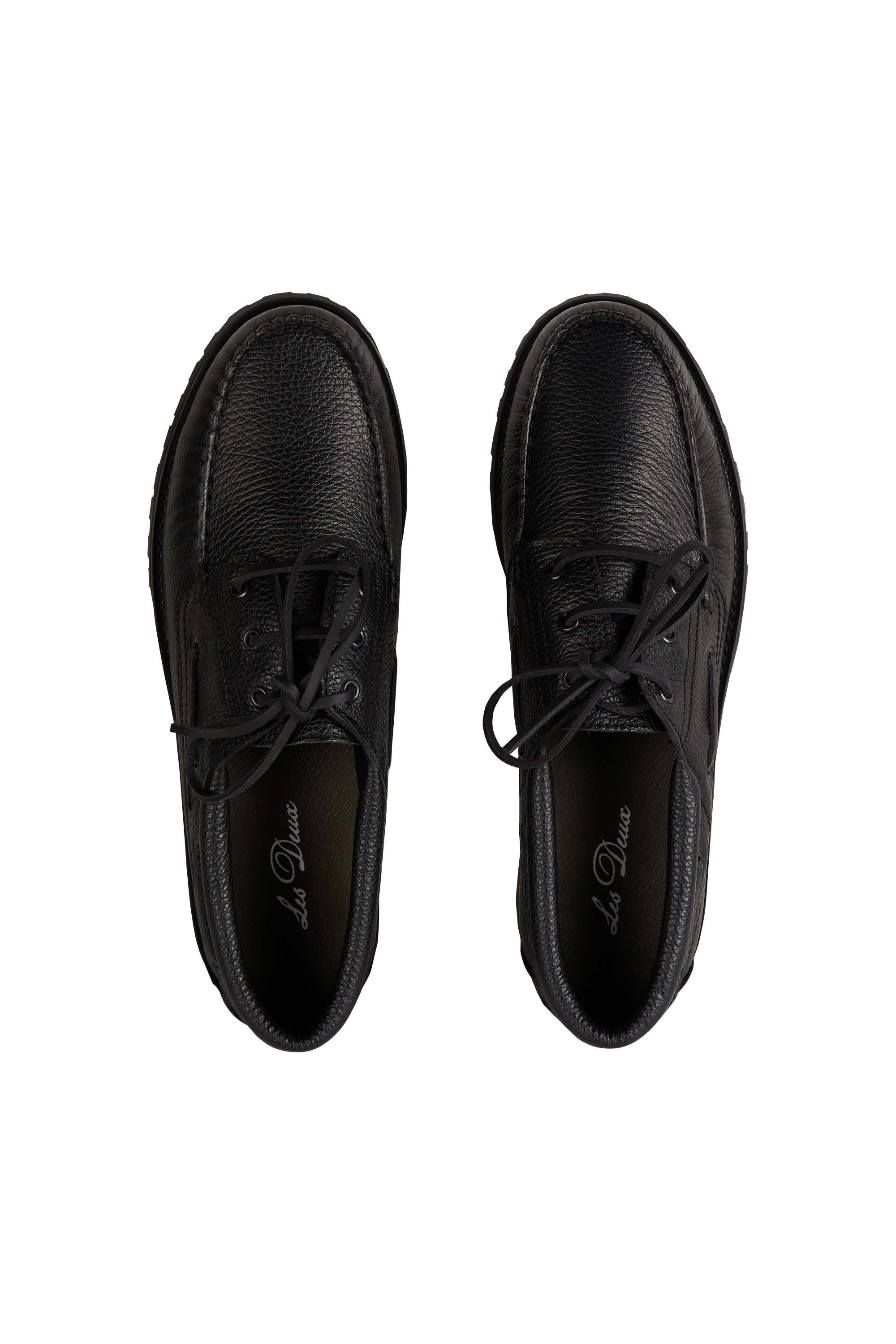 Leather deck shoes | Black LES DEUX Men