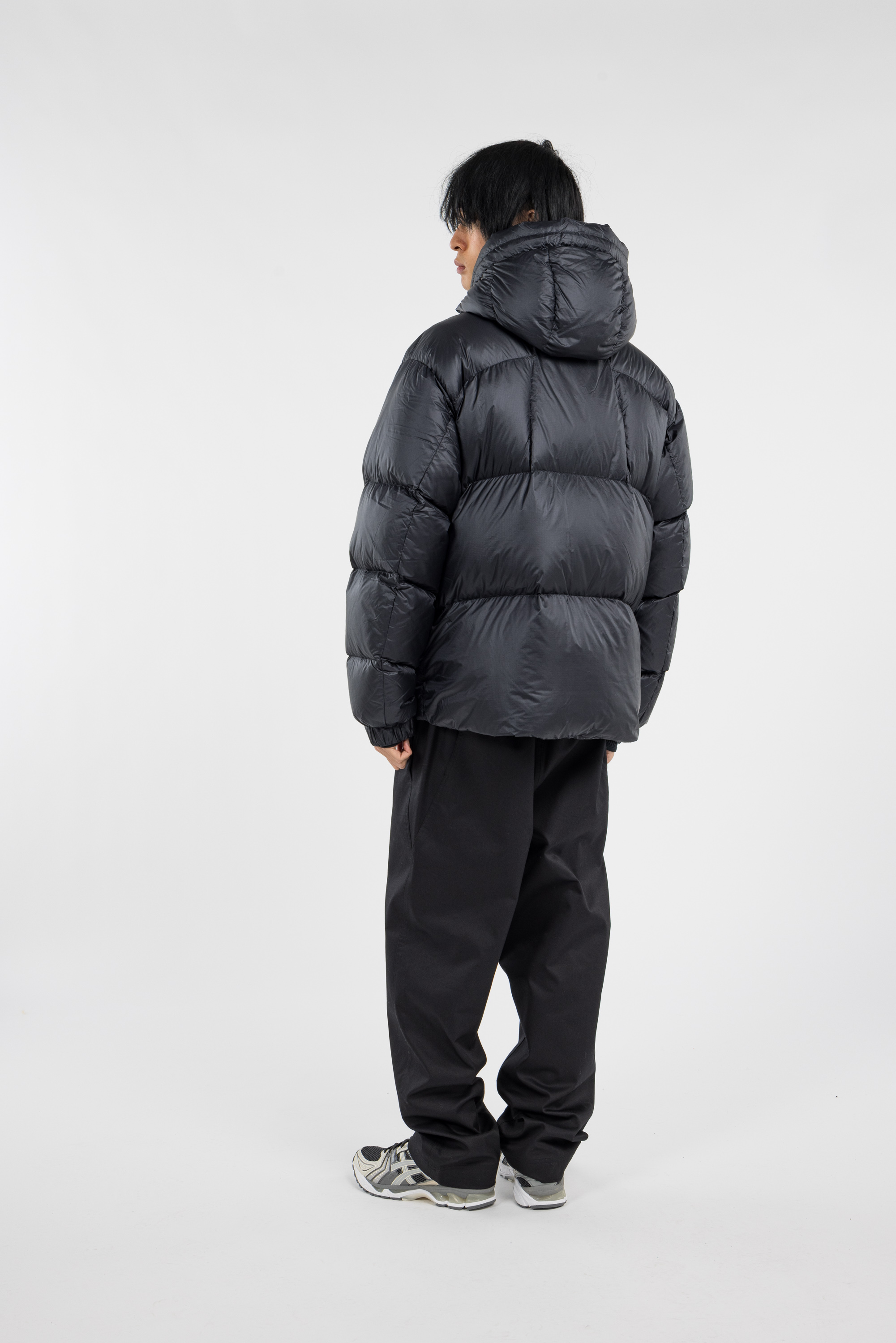 Lightweight quilted padded jacket with high neck Black