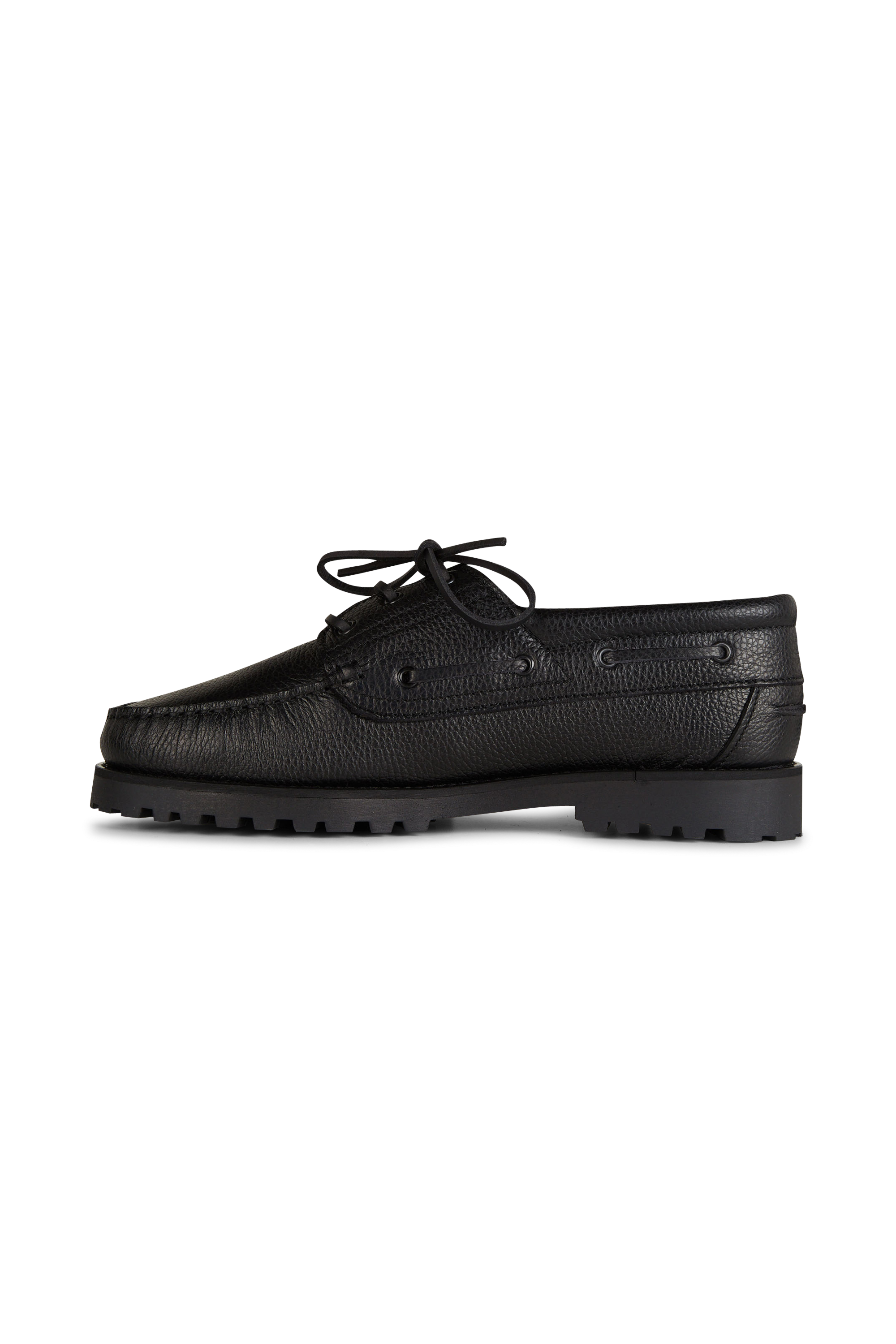 Leather deck shoes | Black LES DEUX Men