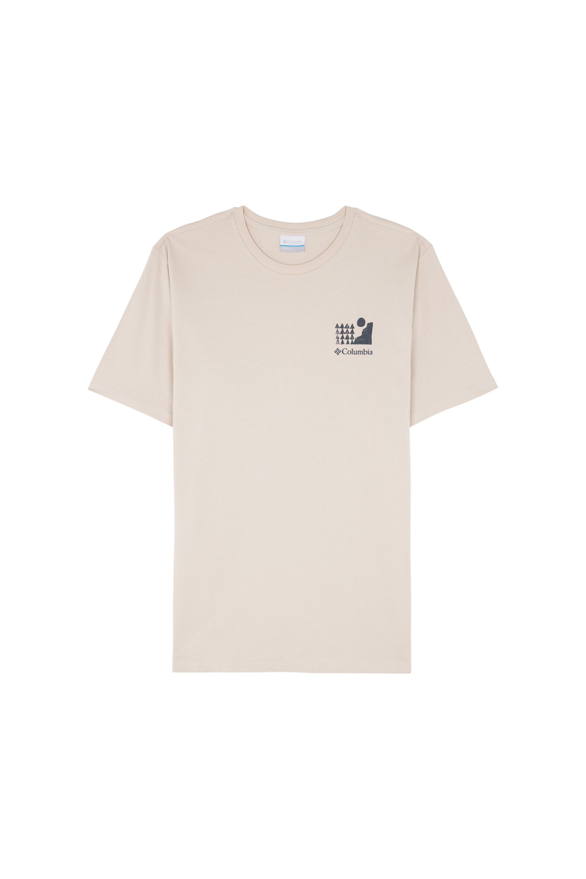 Regular-fit round-neck cotton T-shirt Beige