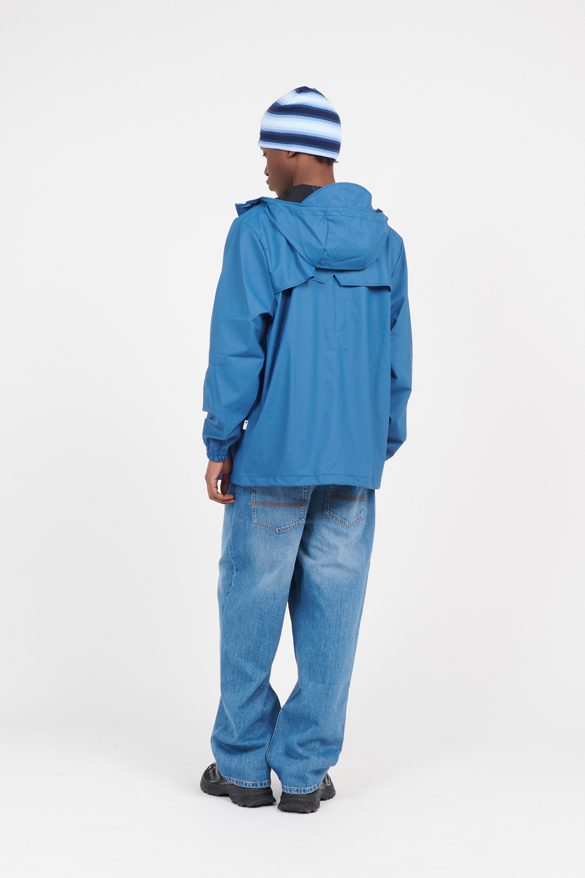 Imperméable col montant Bleu