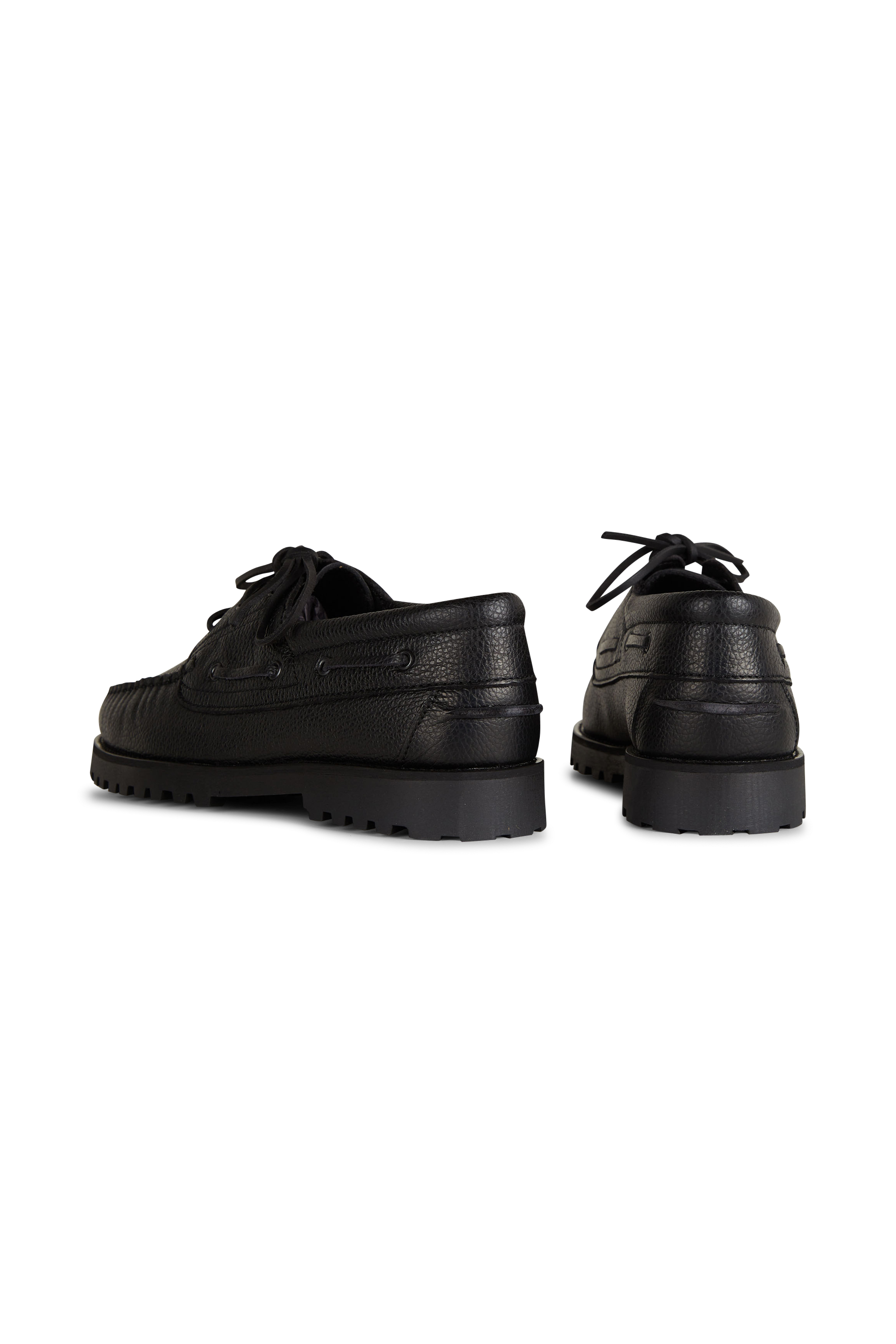 Leather deck shoes | Black LES DEUX Men