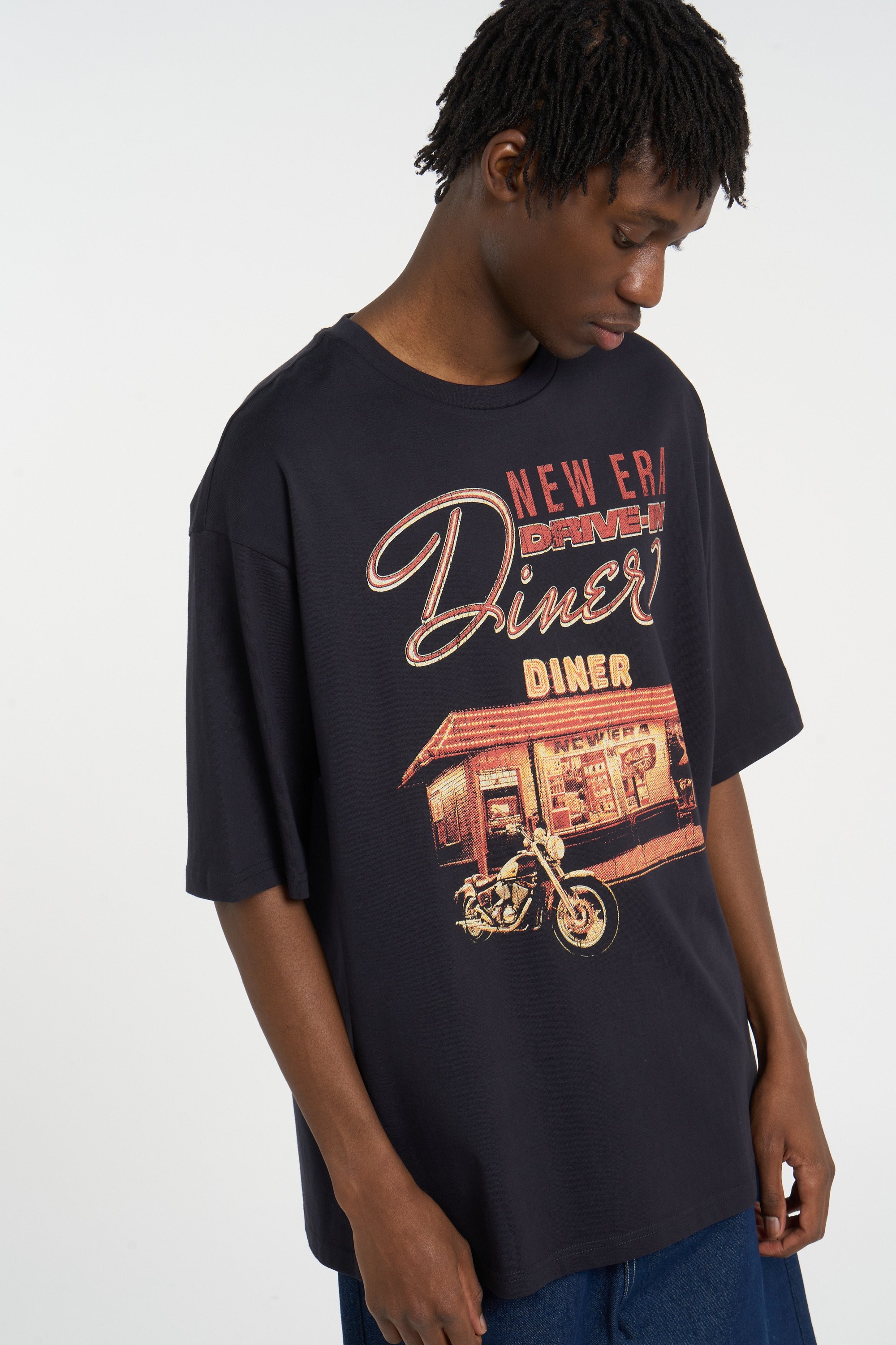 Regular-fit round-neck cotton T-shirt | Blue NEW ERA Men