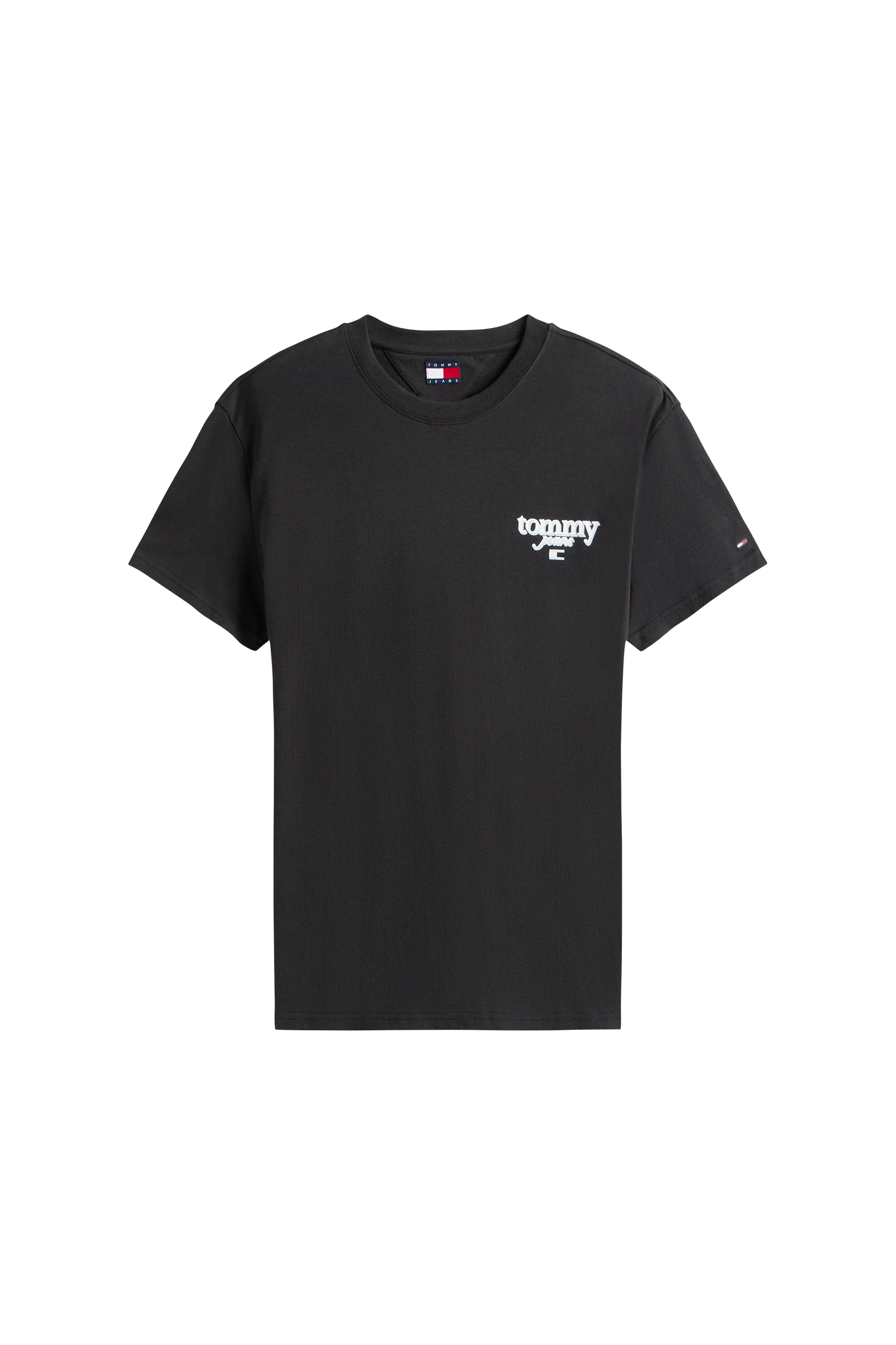 Regular-fit round-neck cotton T-shirt Black
