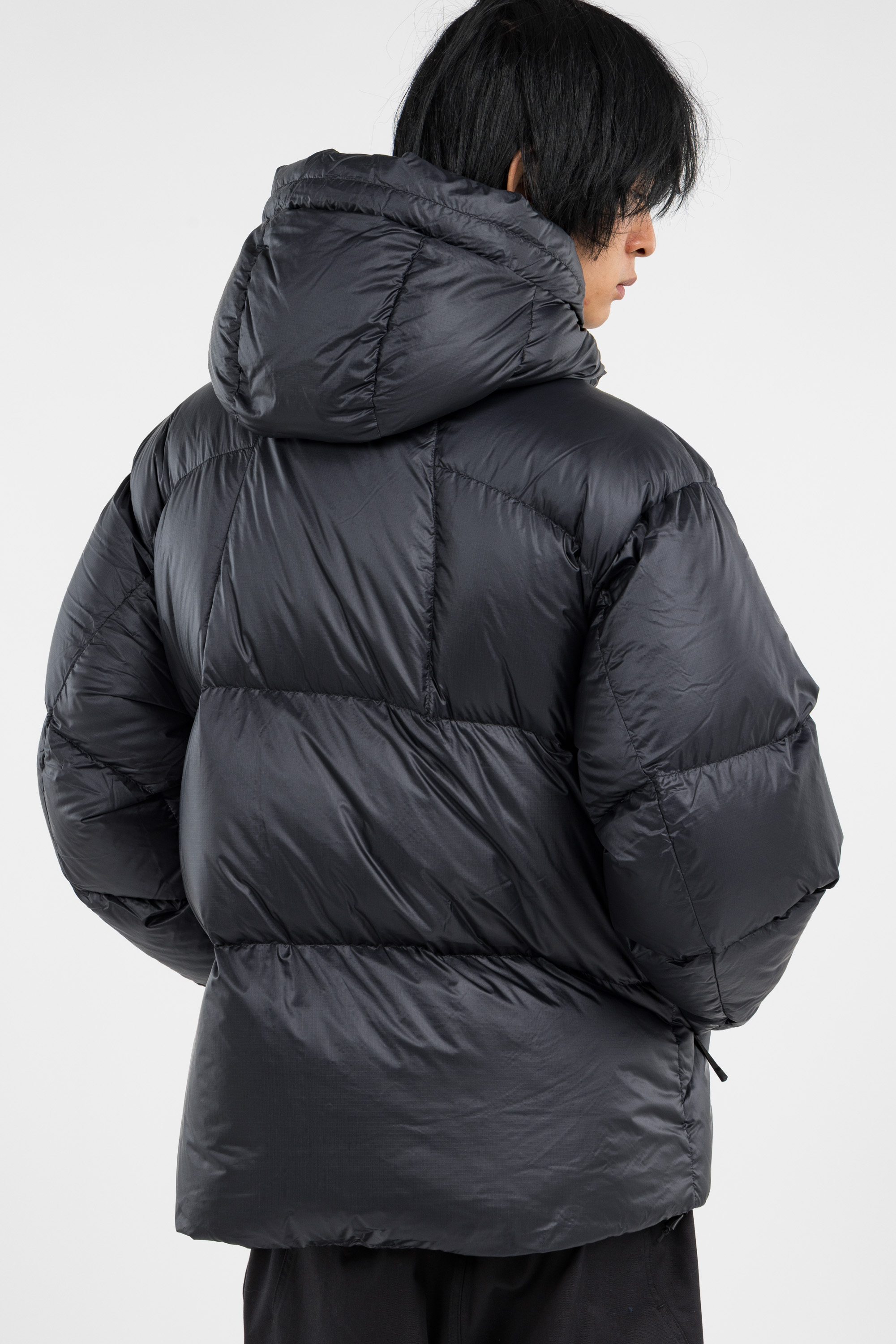 Lightweight quilted padded jacket with high neck Black