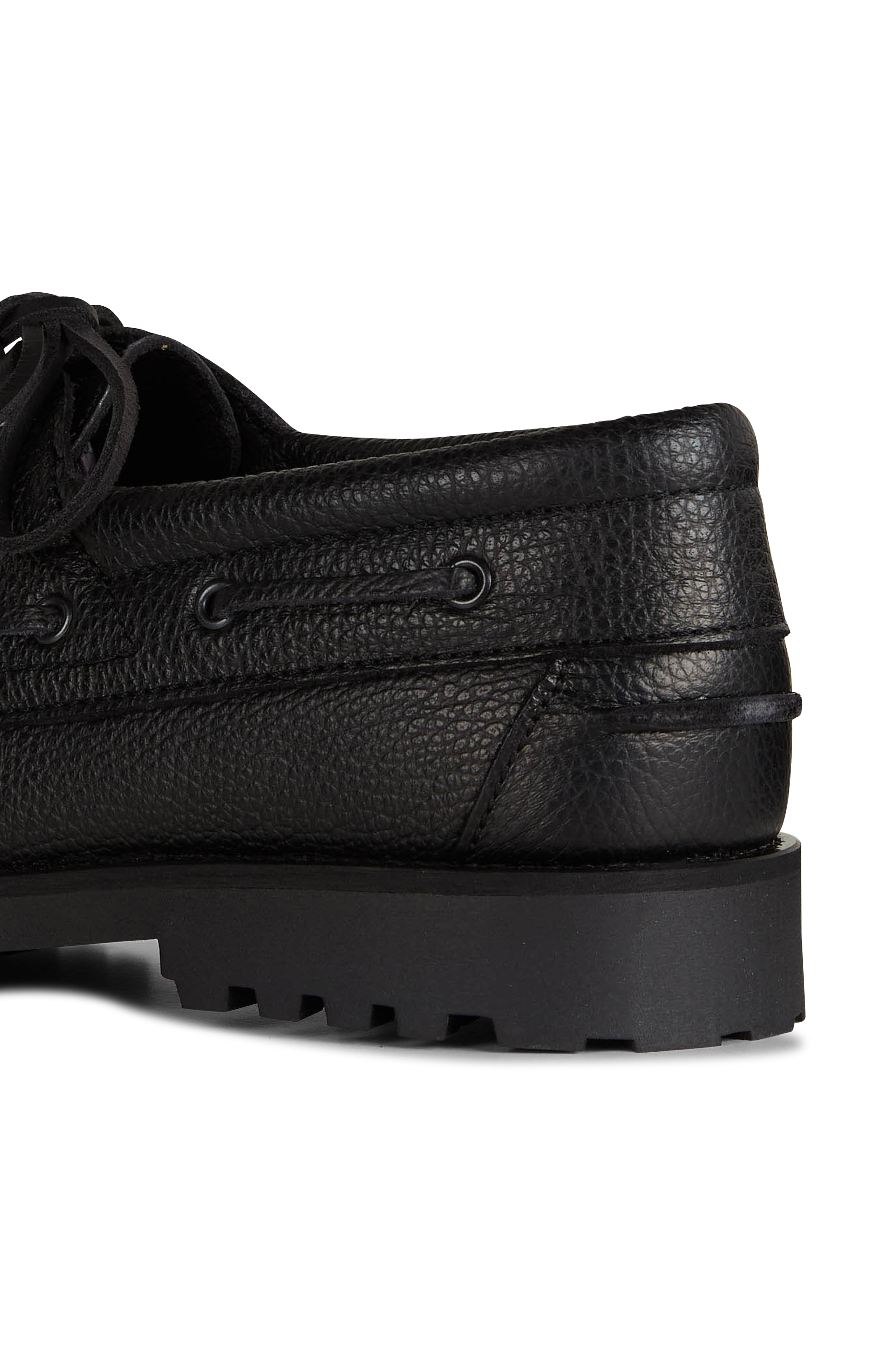 Leather deck shoes | Black LES DEUX Men