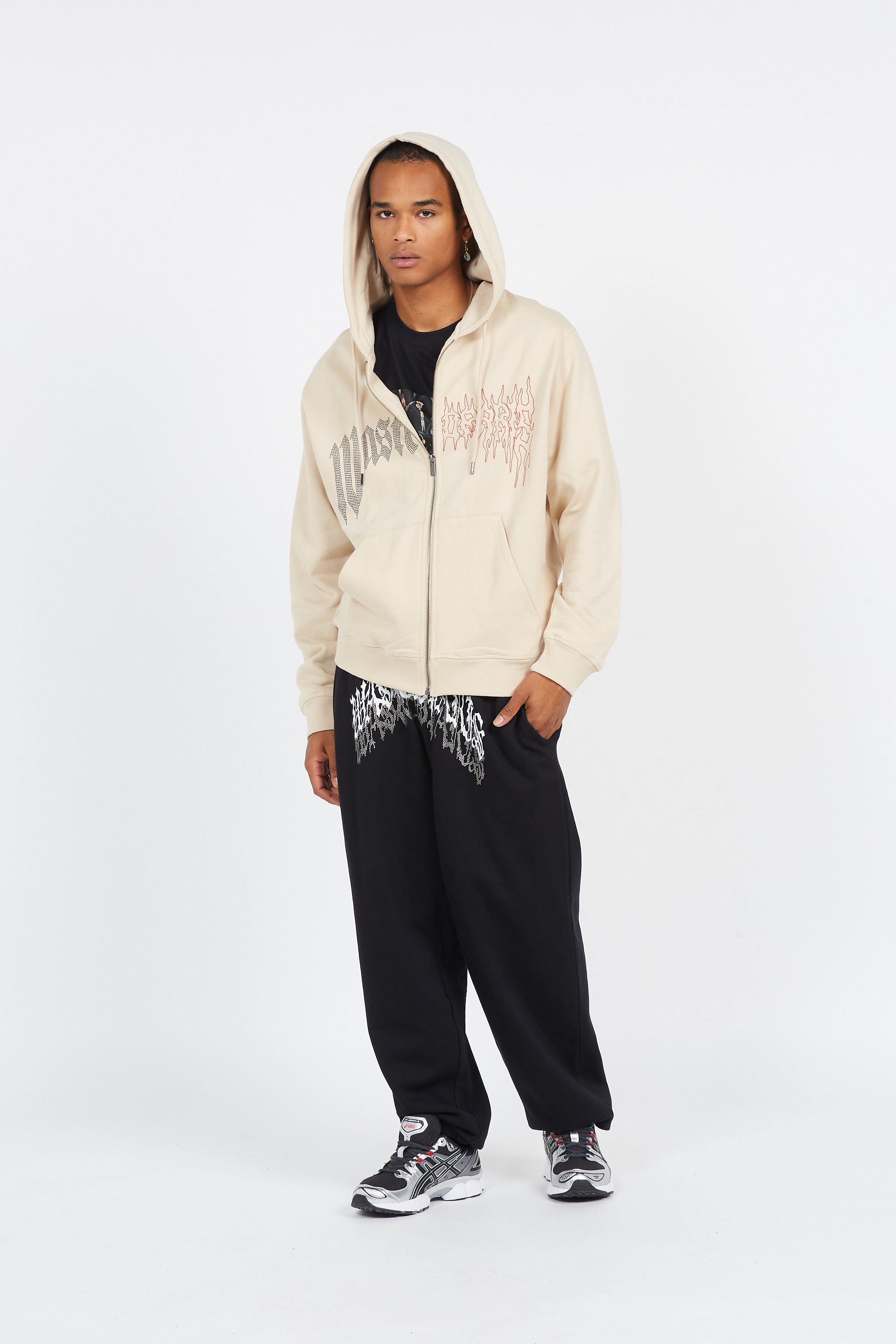 Hoodie zippé Beige