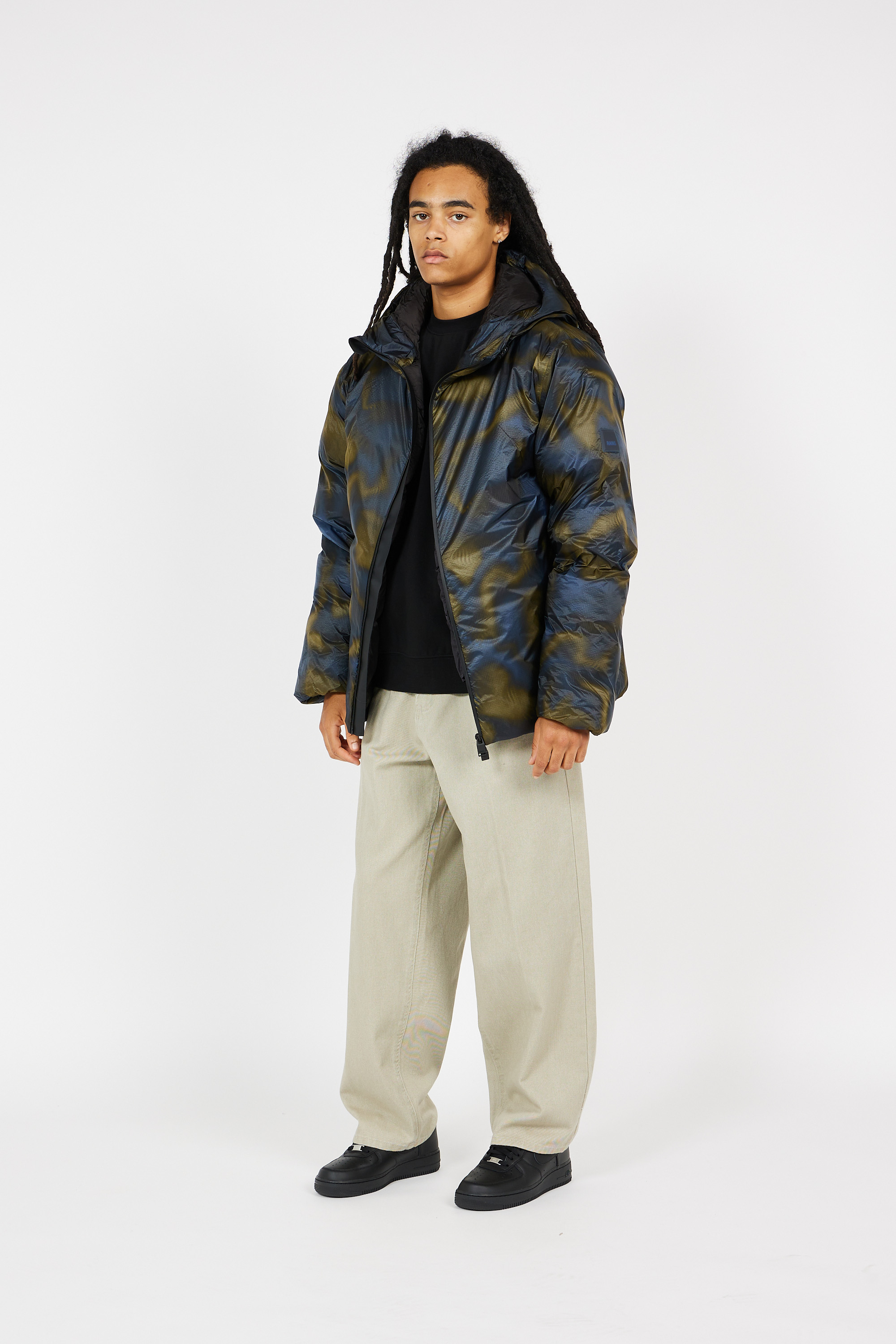 Lightweight quilted padded jacket with high neck Multicolored