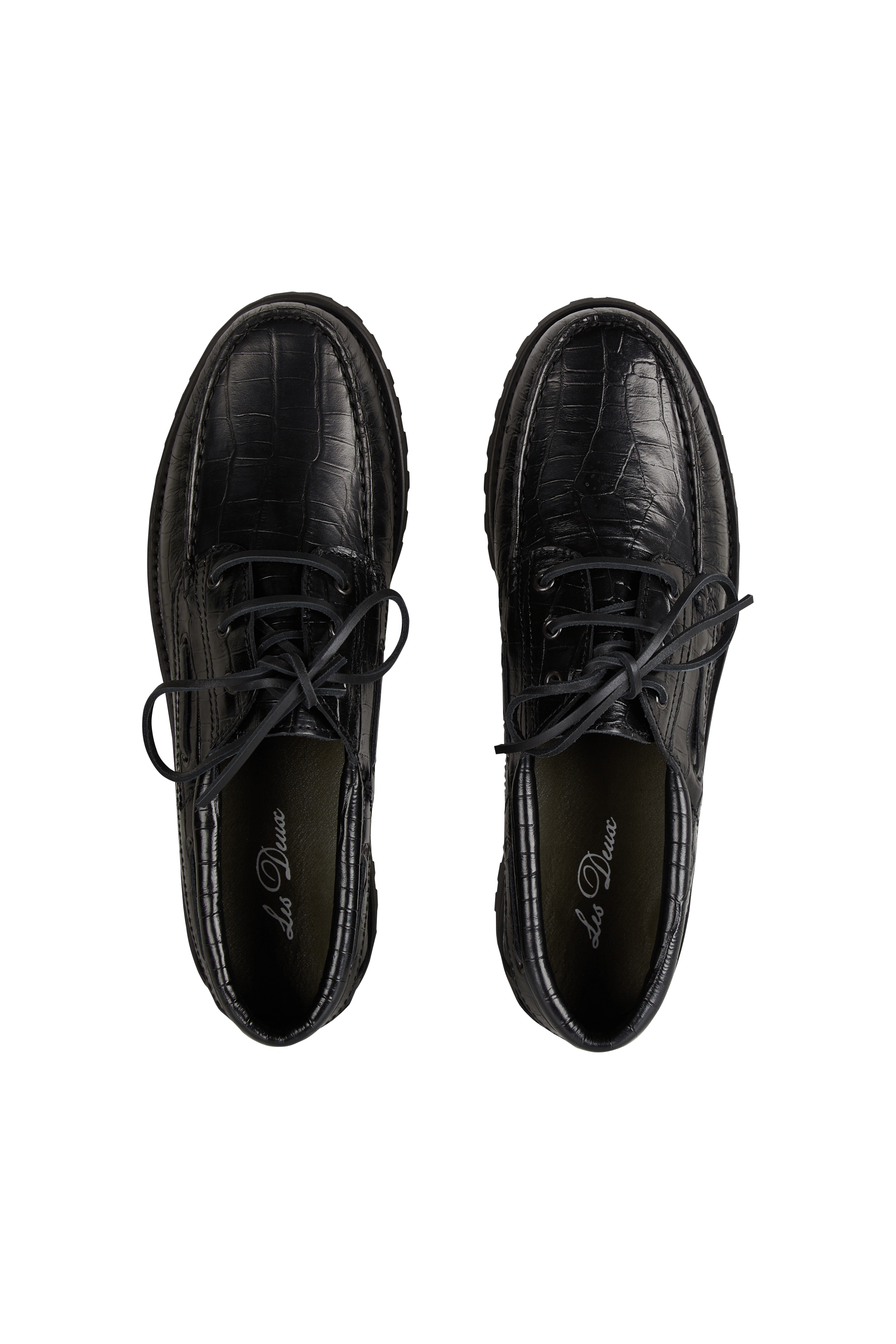 Leather deck shoes | Black LES DEUX Men
