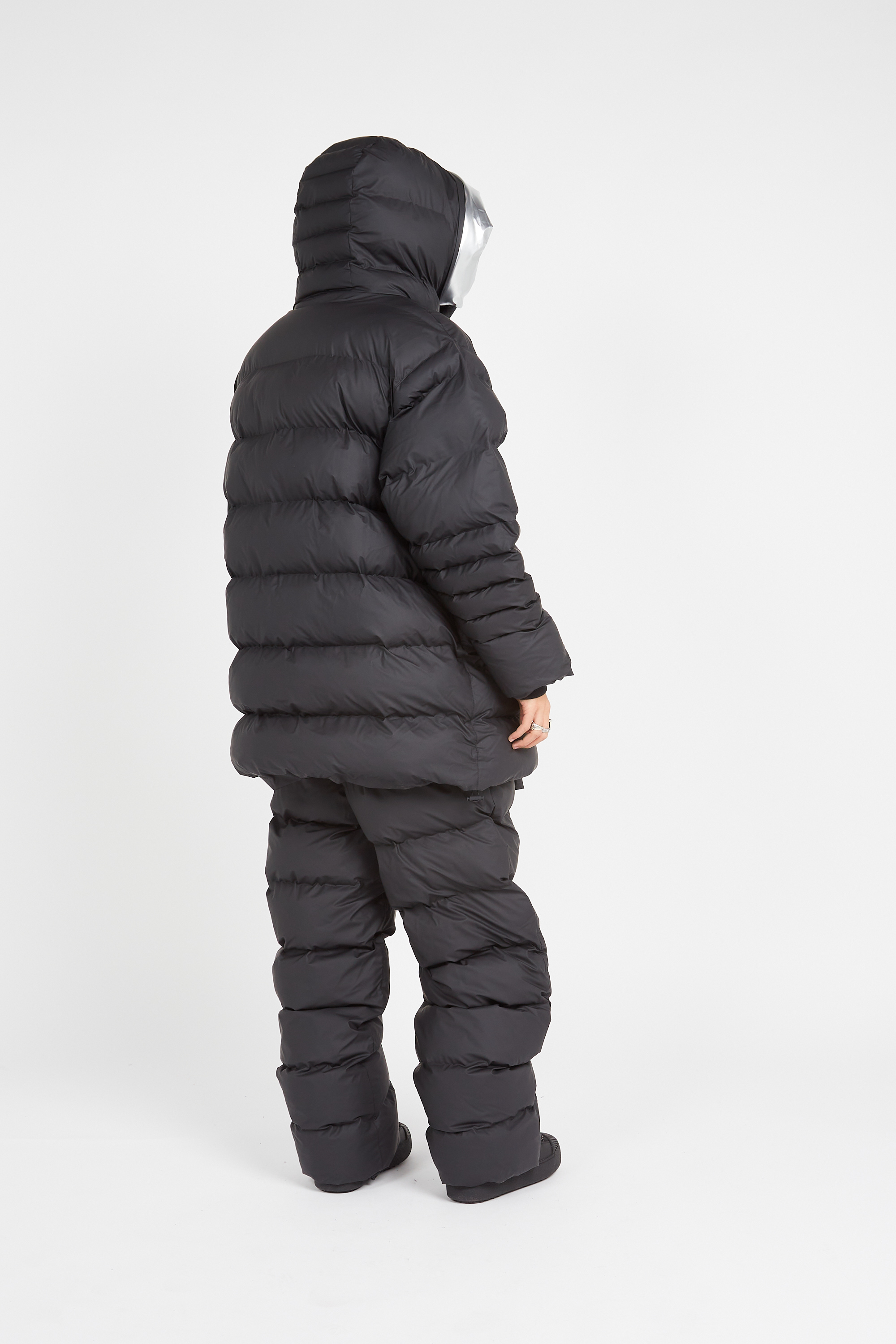 Lightweight quilted padded jacket with high neck Black