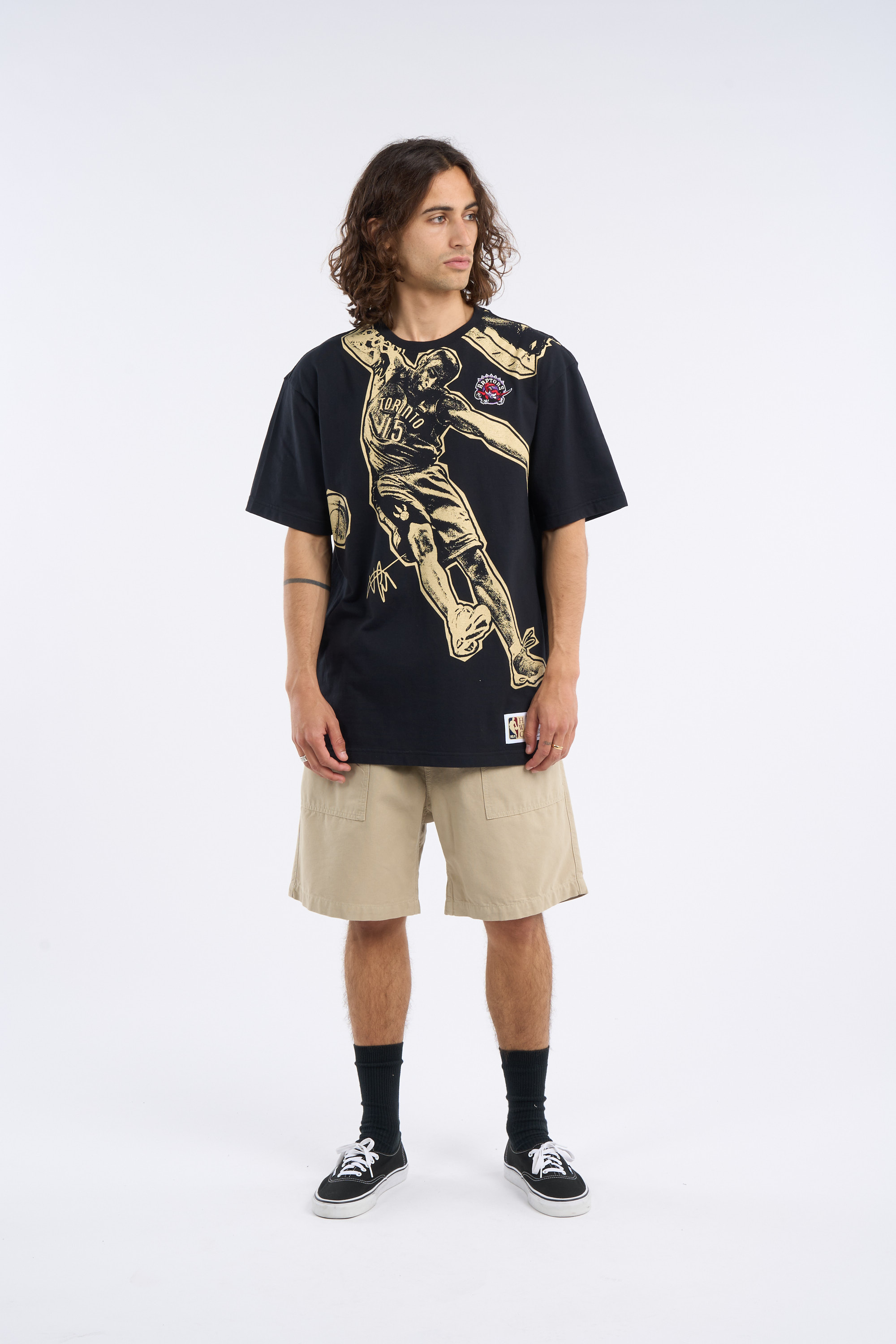 Regular-fit round-neck cotton T-shirt Black