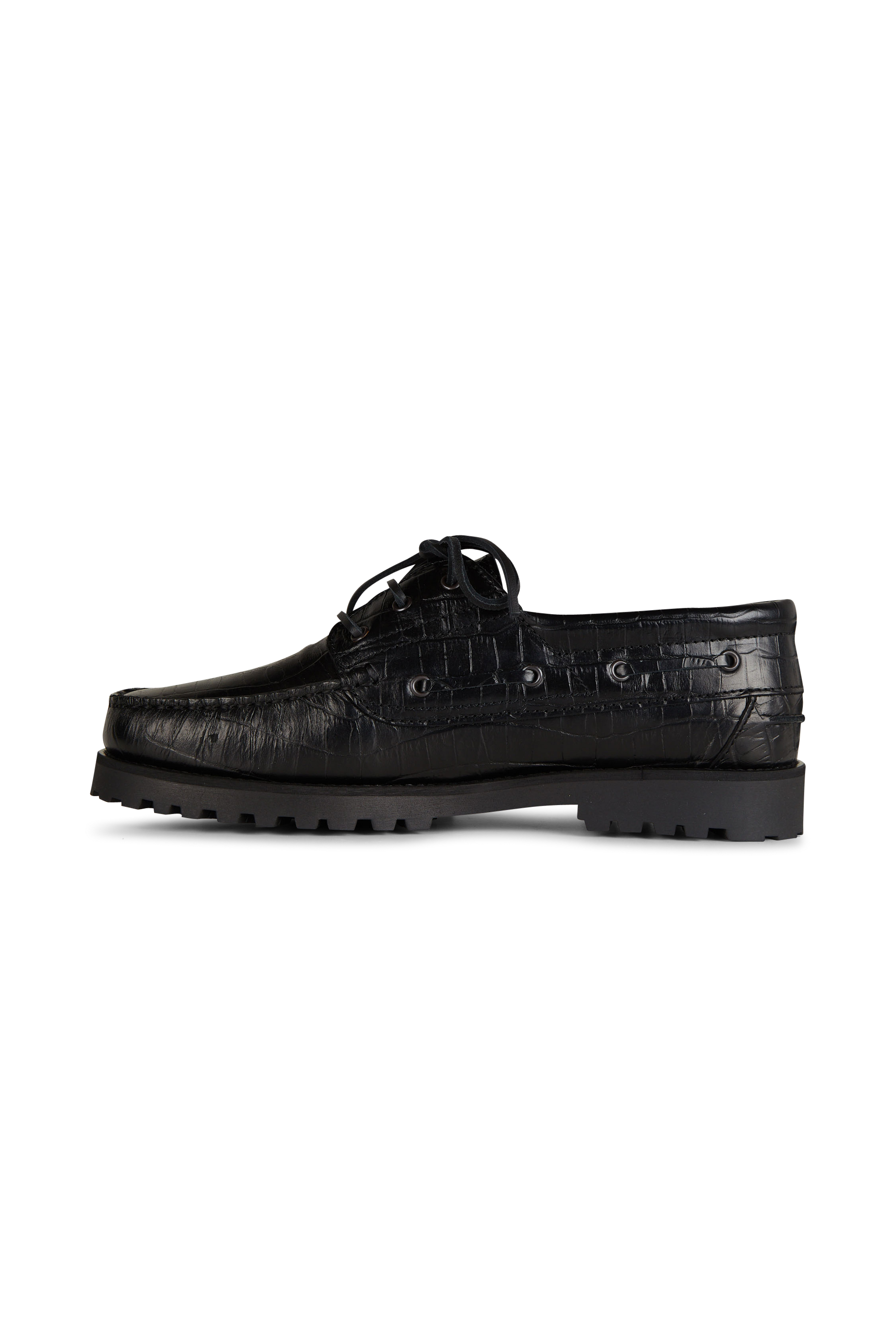 Leather deck shoes | Black LES DEUX Men