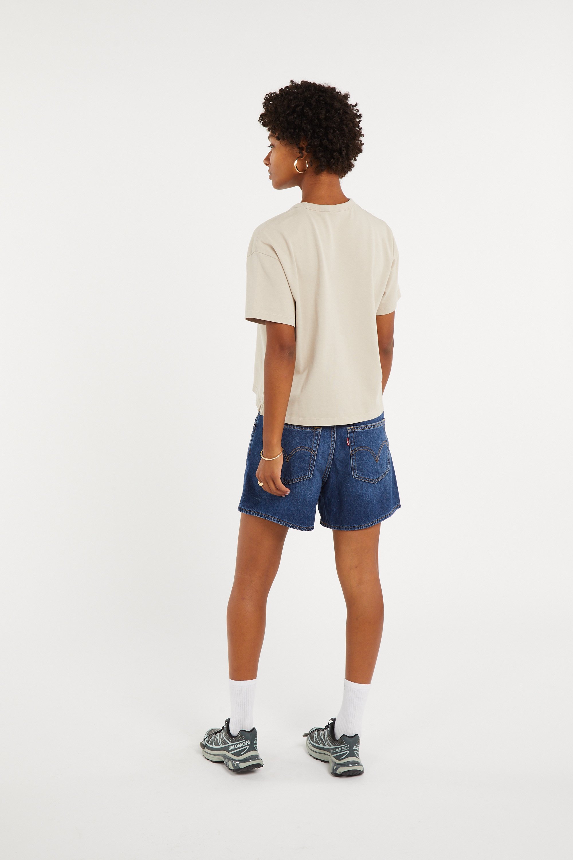 Regular-fit round-neck cotton T-shirt | Beige LEVI'S Women