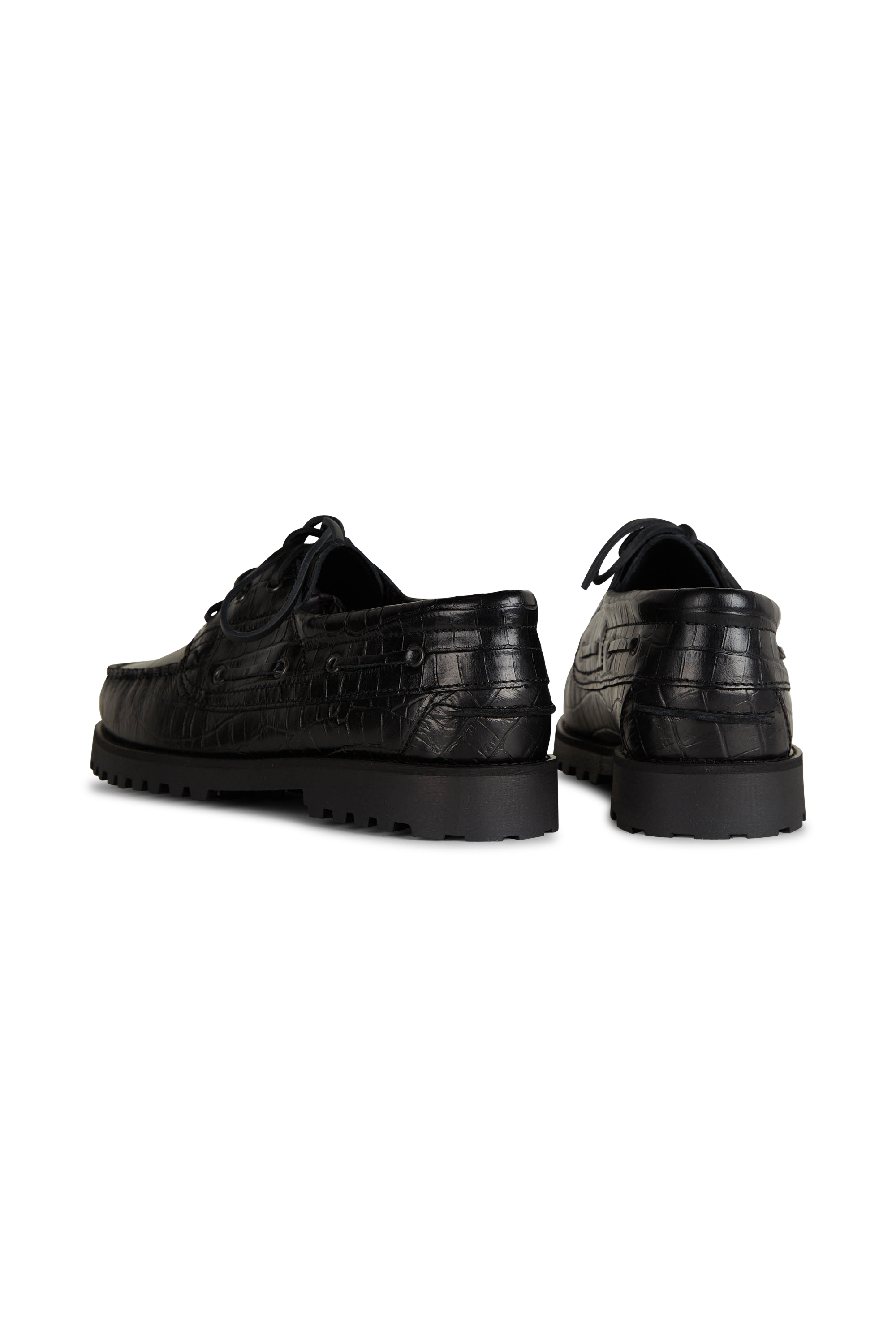Leather deck shoes | Black LES DEUX Men