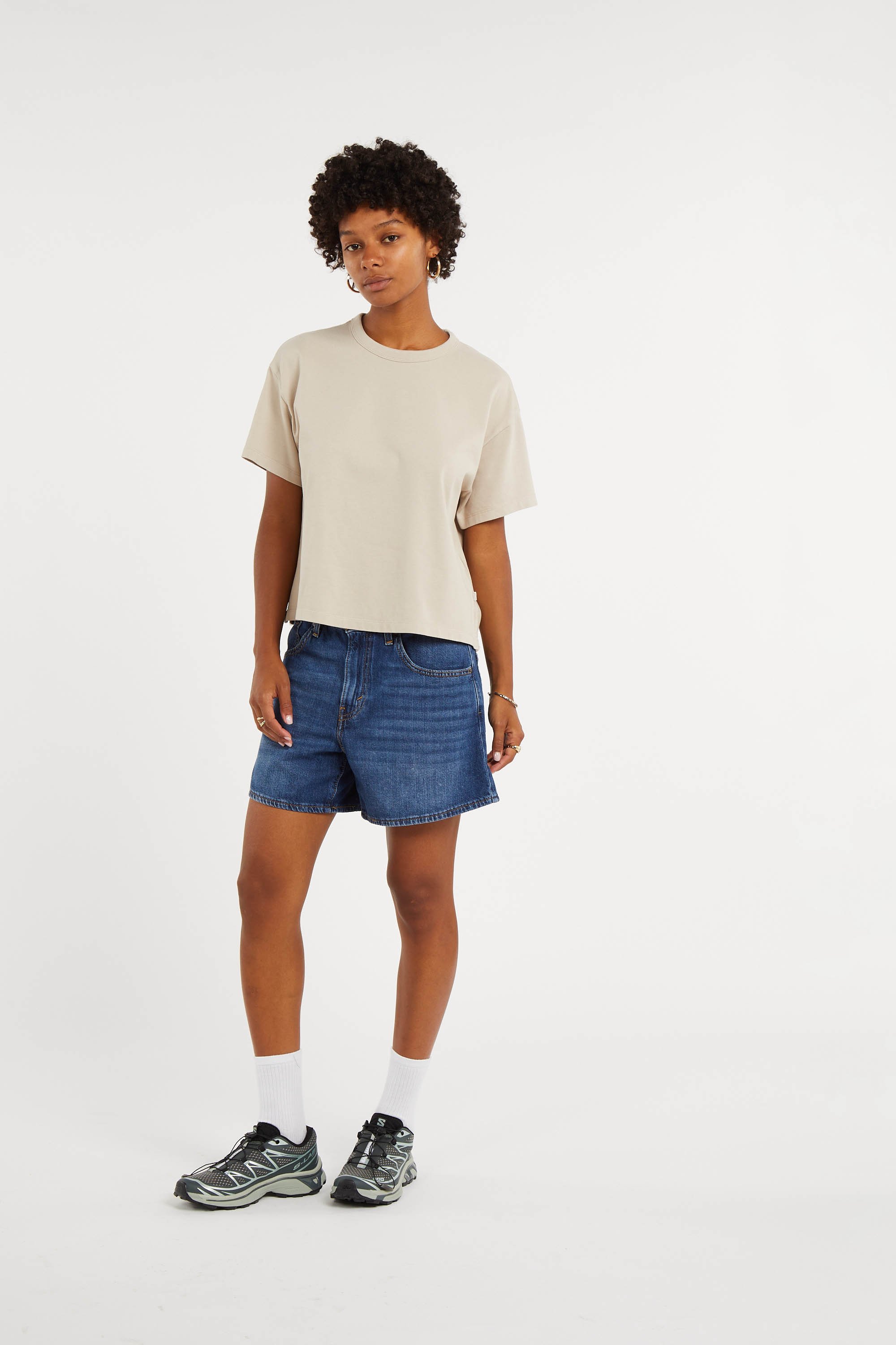 Regular-fit round-neck cotton T-shirt | Beige LEVI'S Women