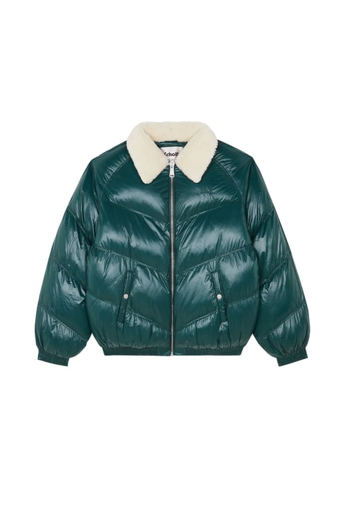 SCHOTT Lightweight quilted padded jacket with high neck