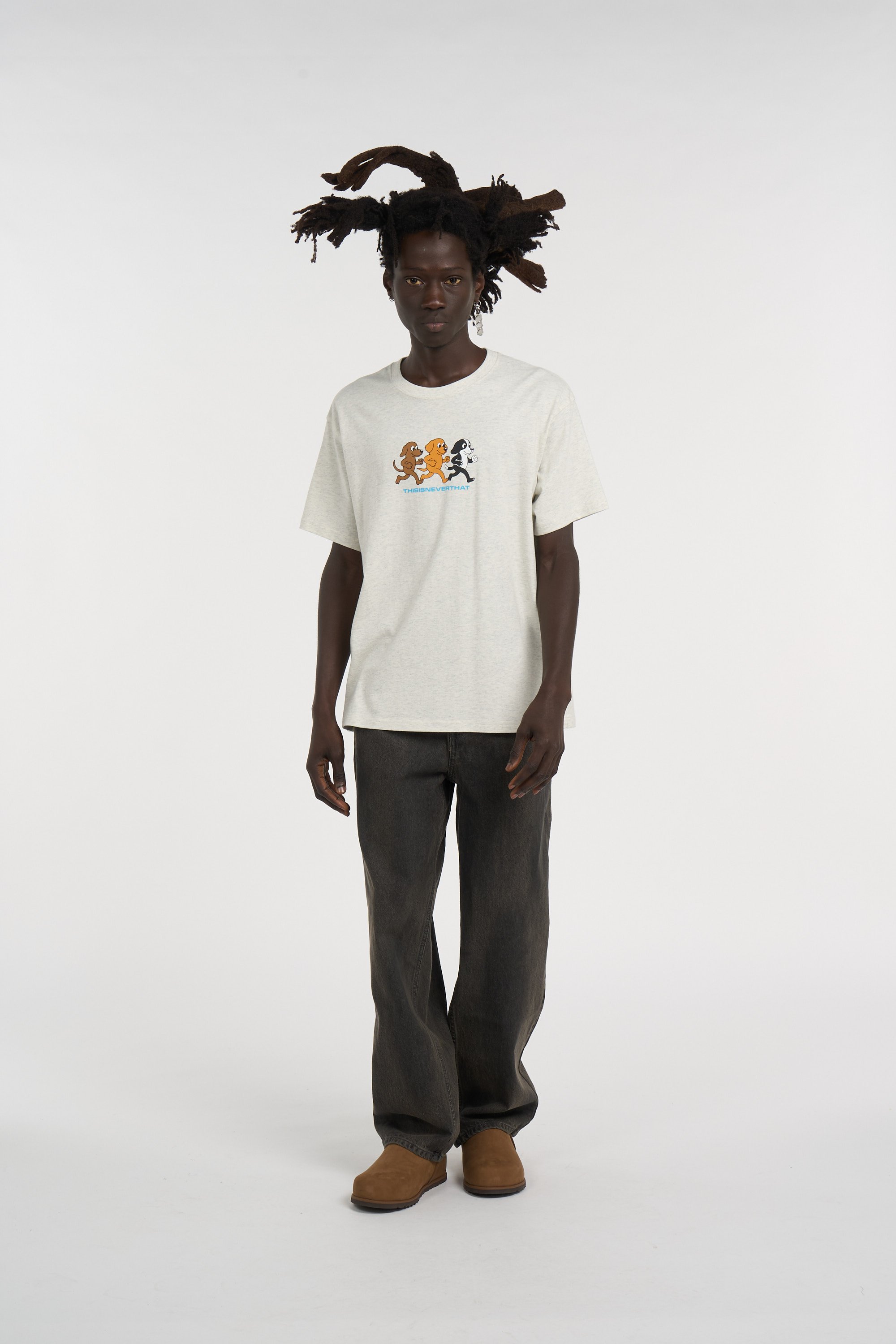 Regular-fit round-neck cotton T-shirt | Beige THISISNEVERTHAT Men