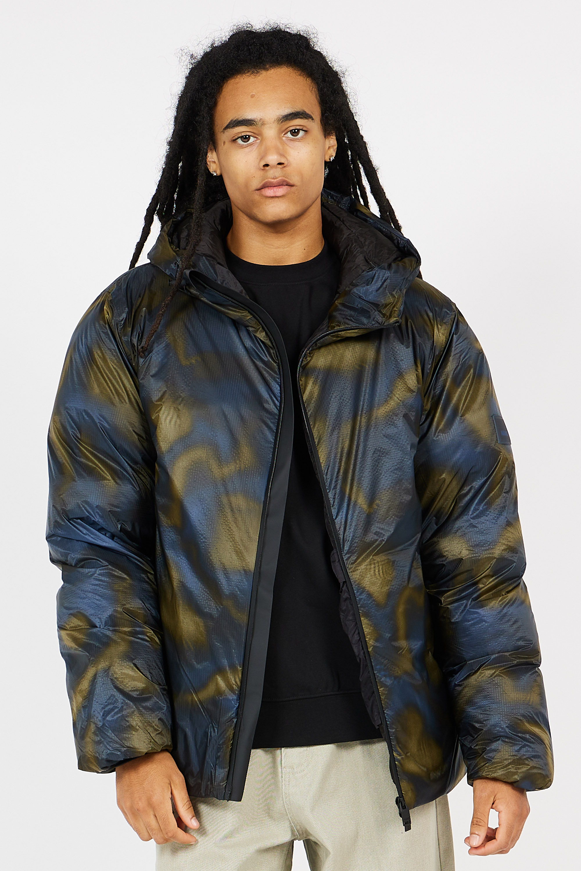 Lightweight quilted padded jacket with high neck Multicolored