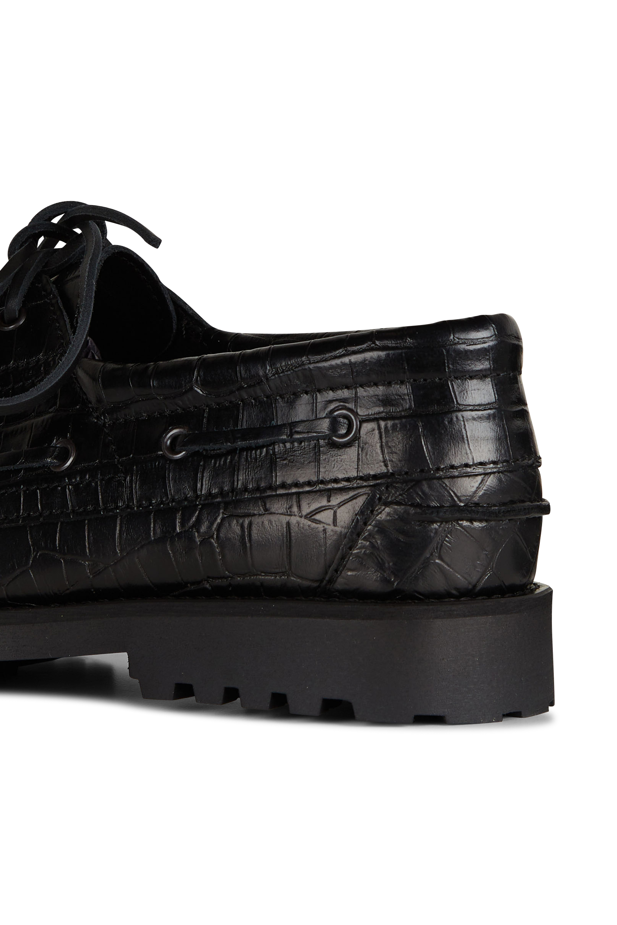 Leather deck shoes | Black LES DEUX Men