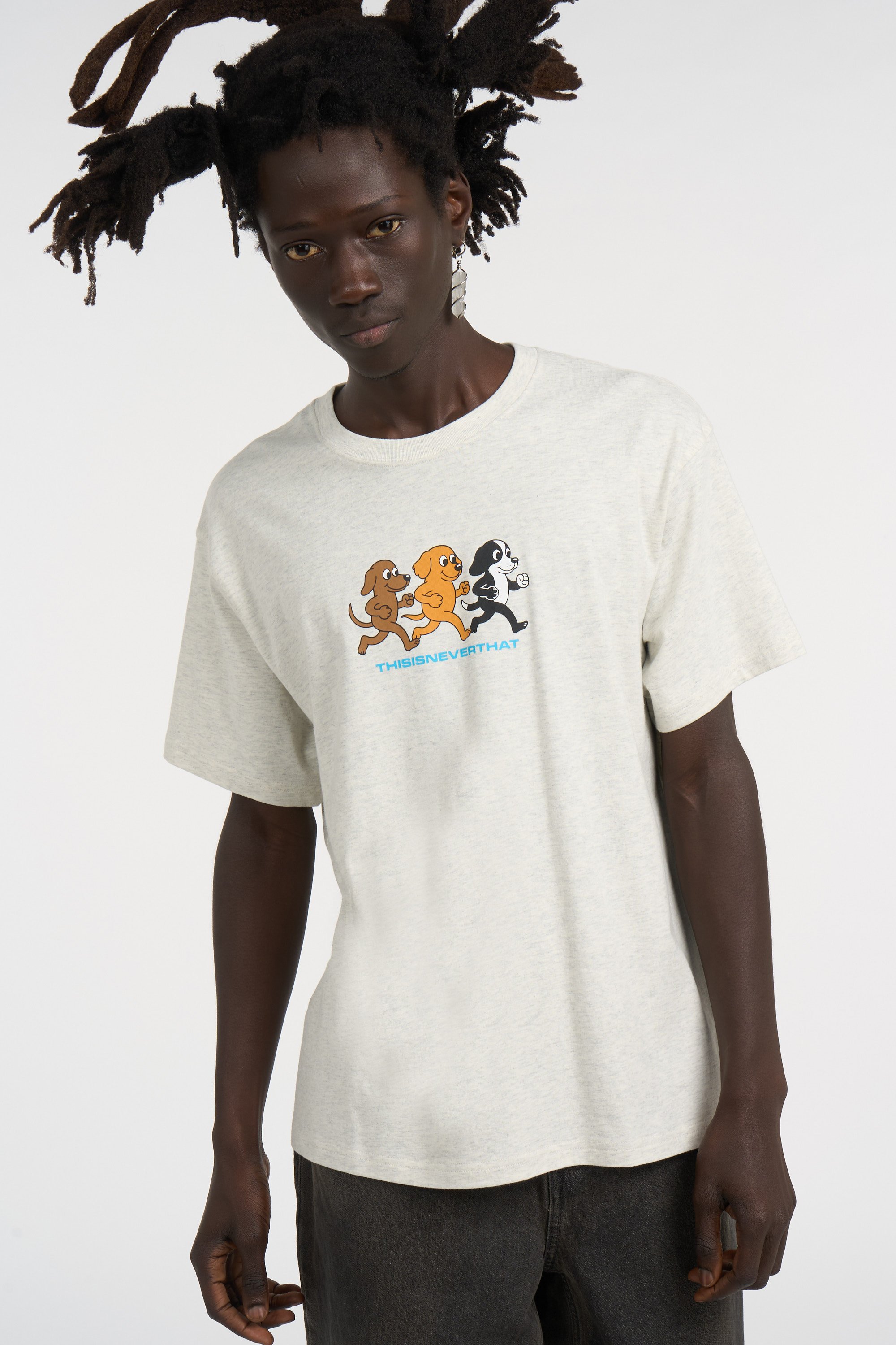 Regular-fit round-neck cotton T-shirt | Beige THISISNEVERTHAT Men