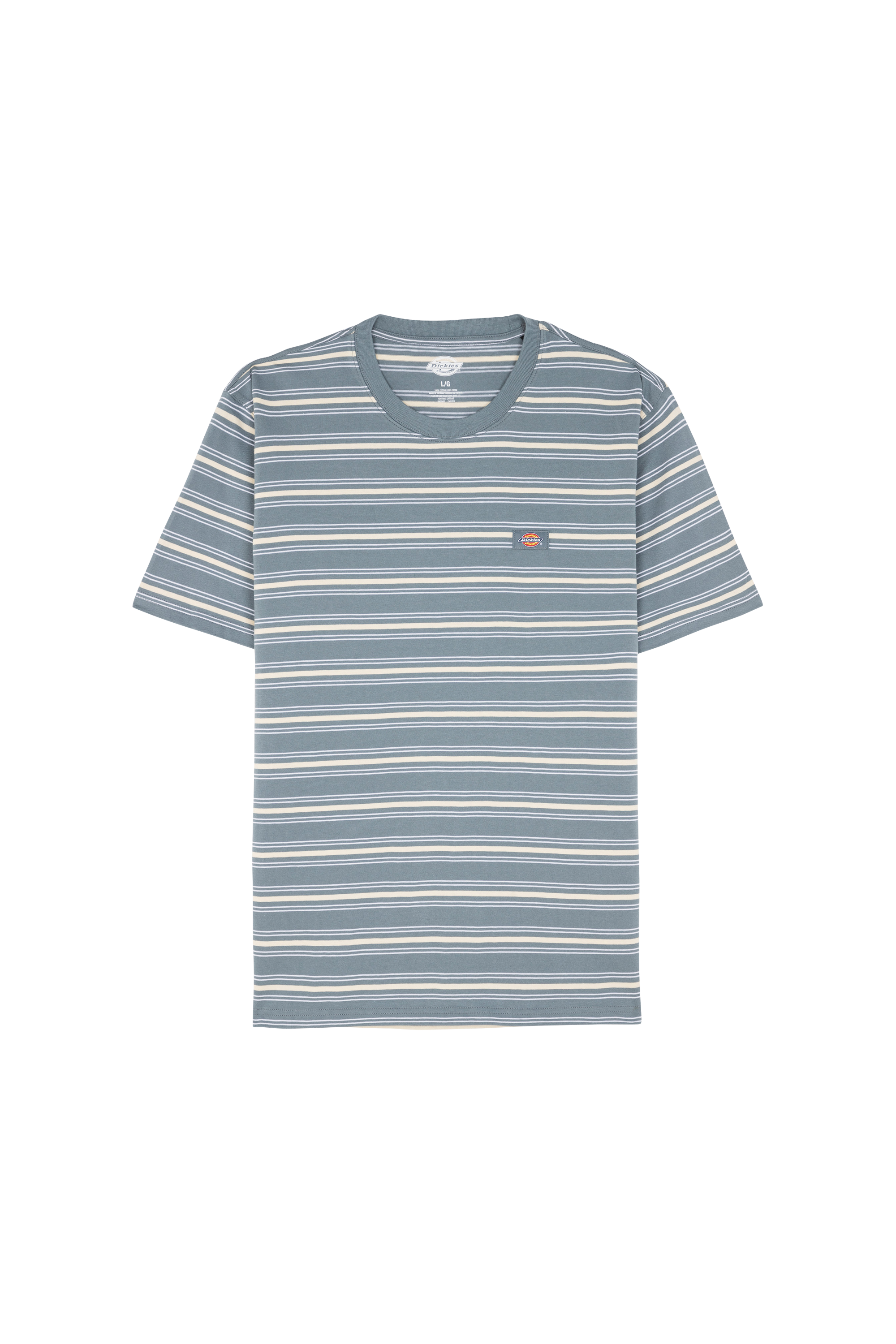 Regular-fit round-neck cotton T-shirt Blue