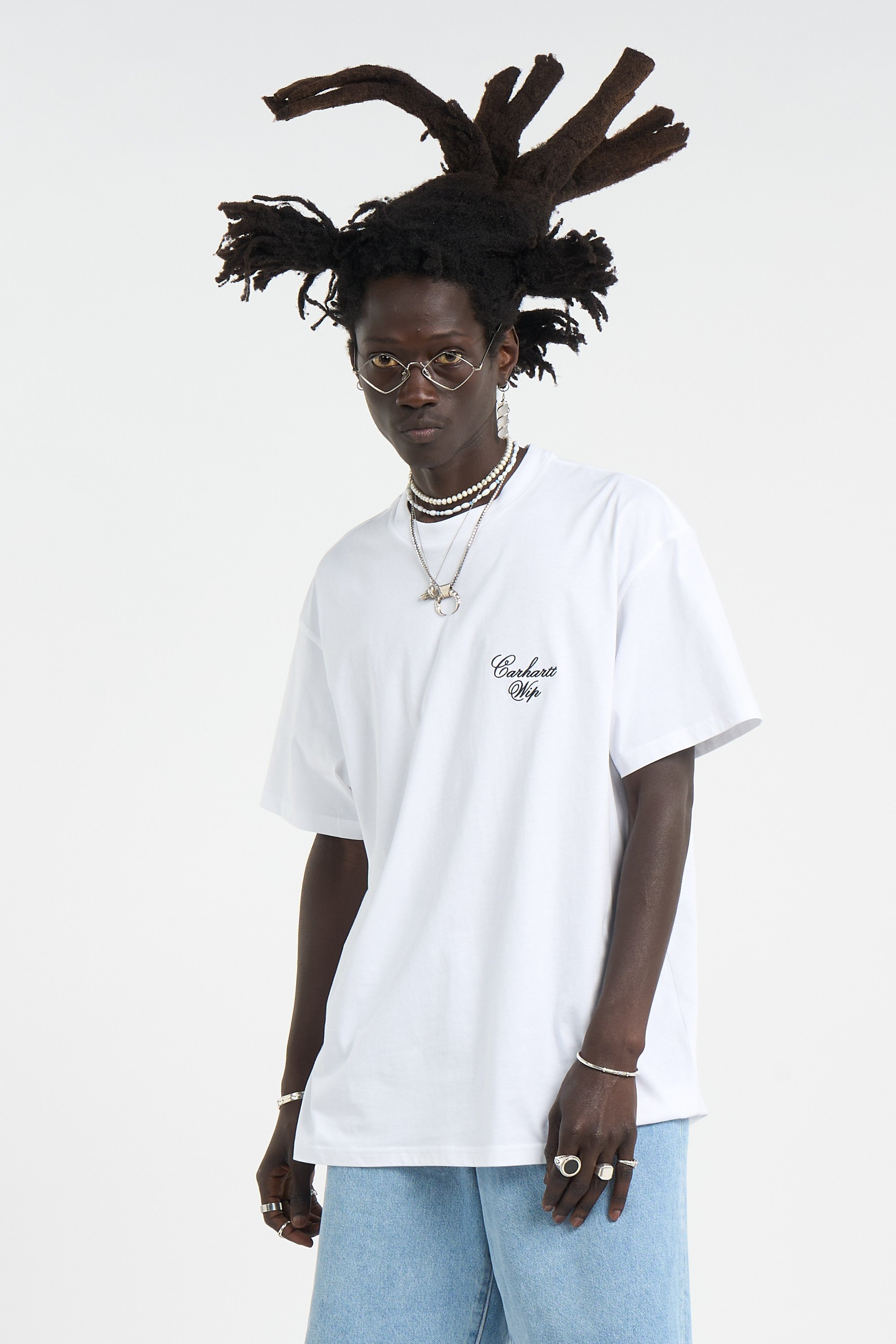 Regular-fit round-neck cotton T-shirt | White CARHARTT WIP Men