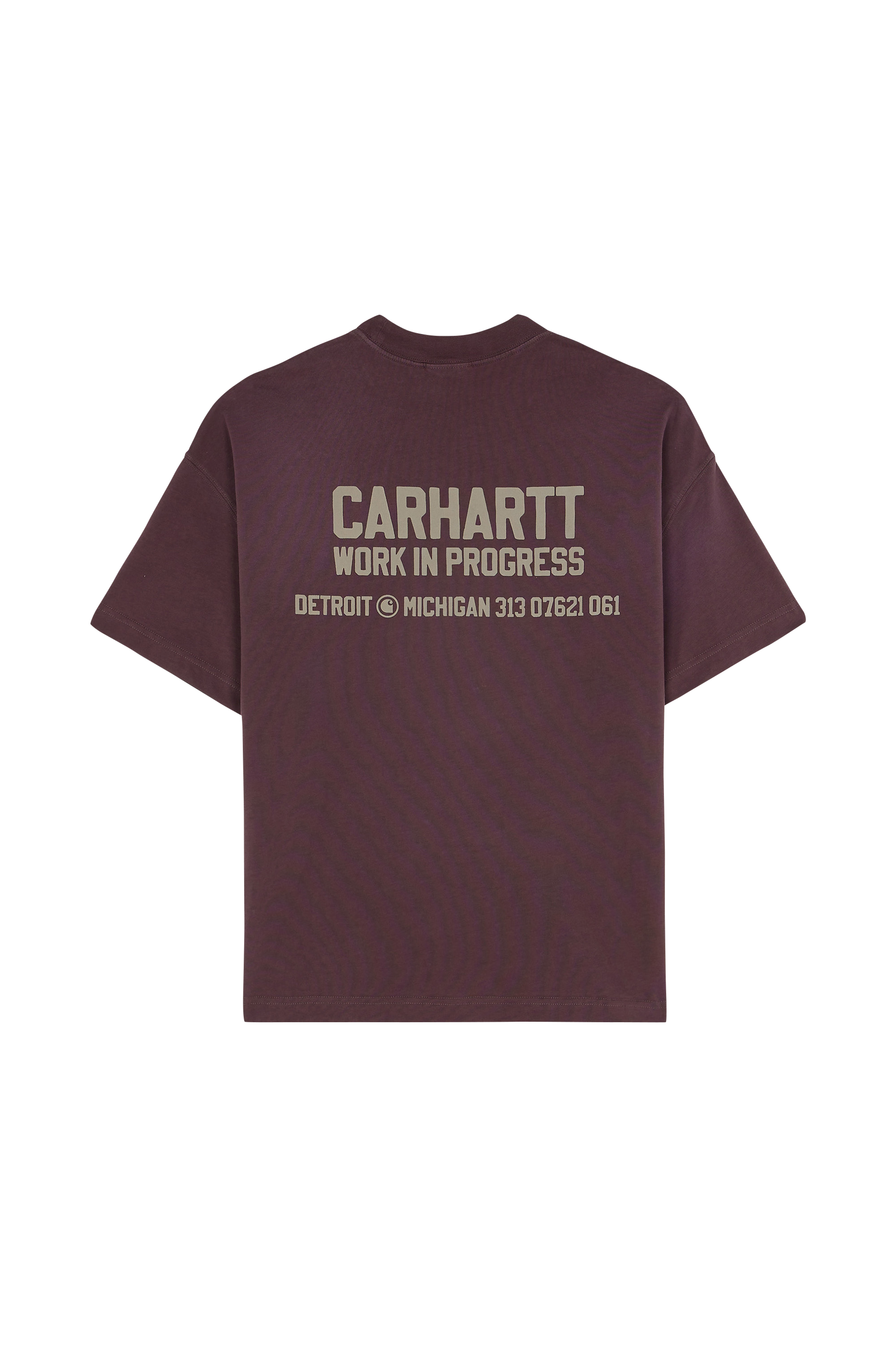 Regular-fit round-neck cotton T-shirt Brown