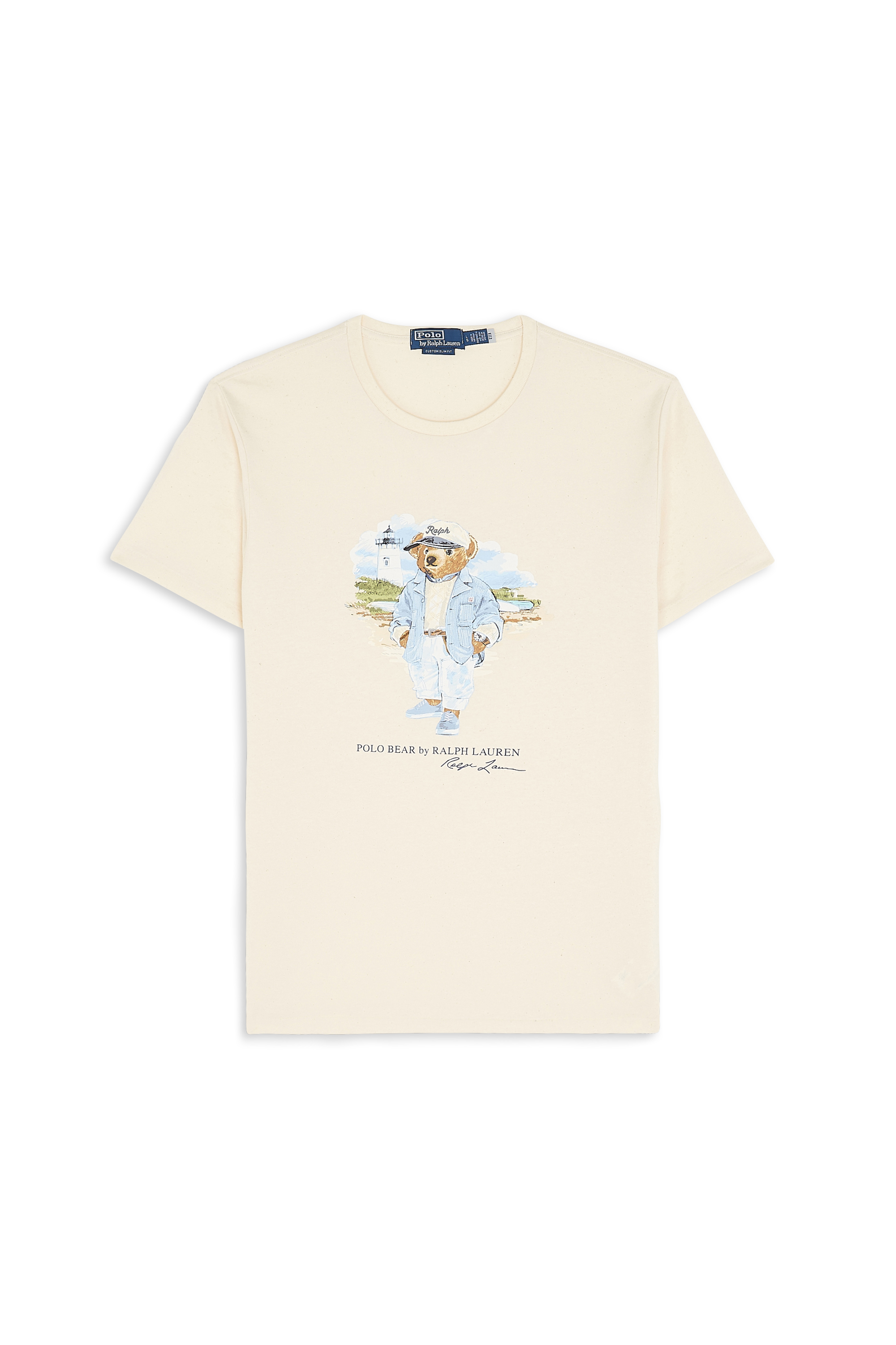 Regular-fit round-neck cotton T-shirt Beige