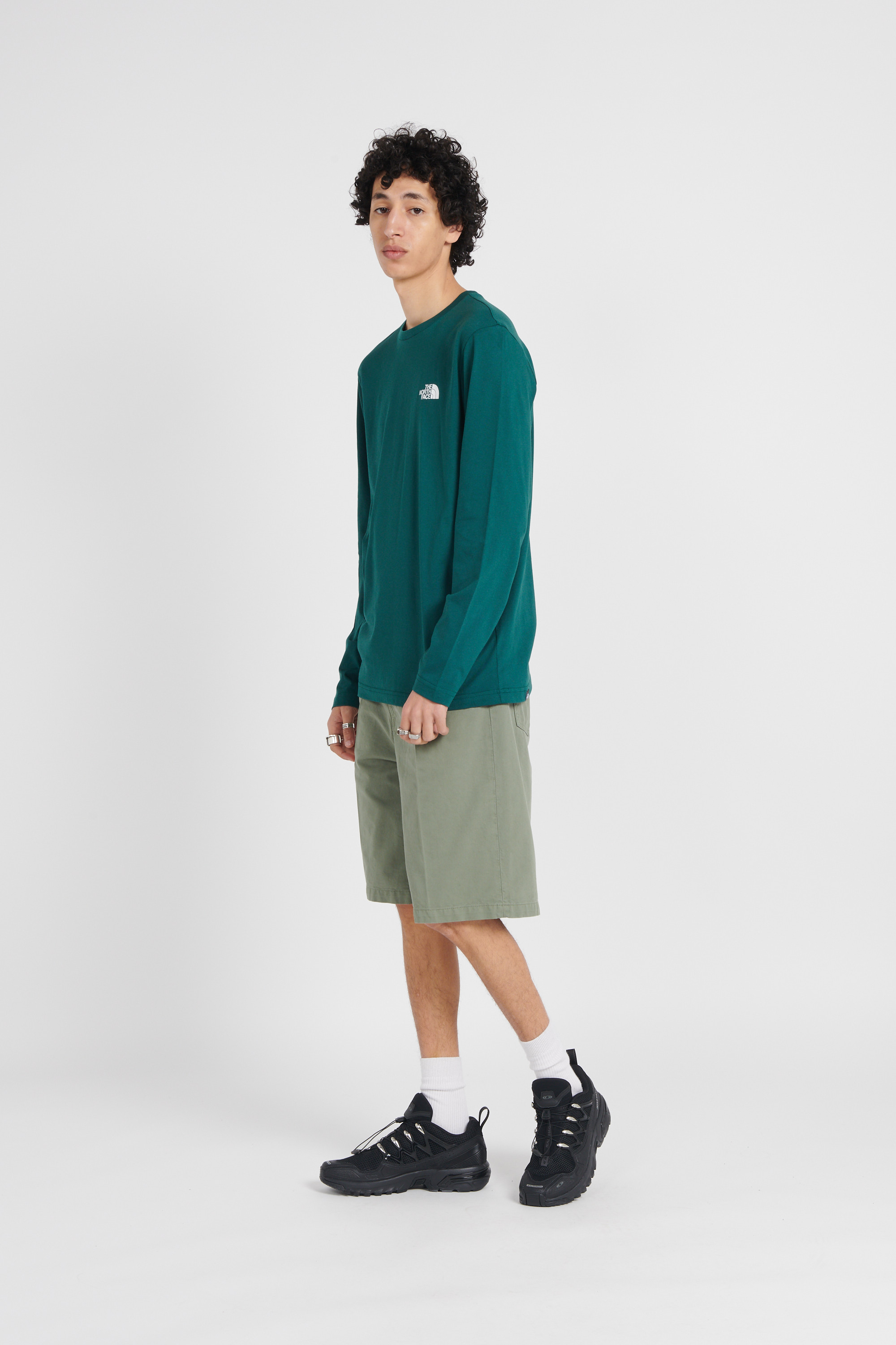 Regular-fit round-neck cotton T-shirt Green