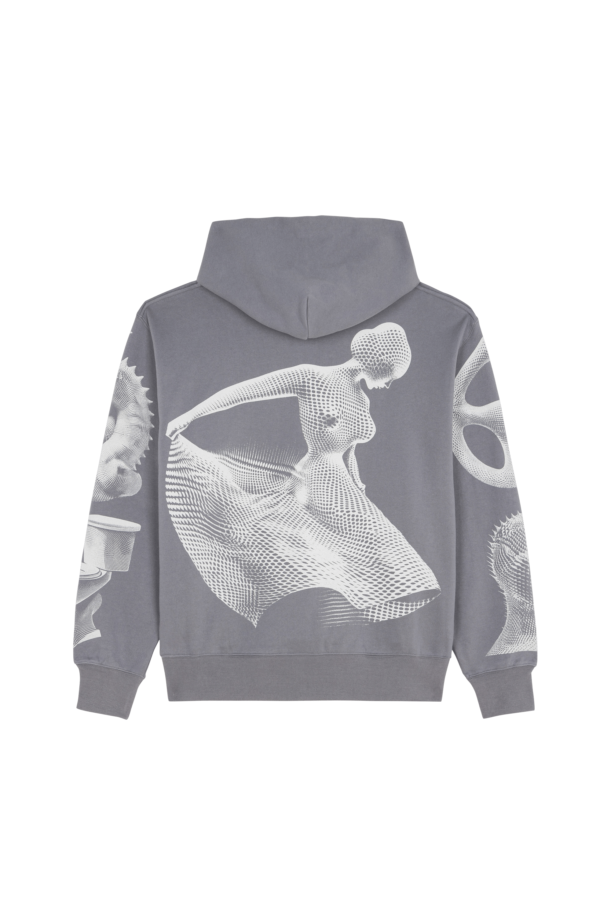 Sweat à capuche imprimé Gris