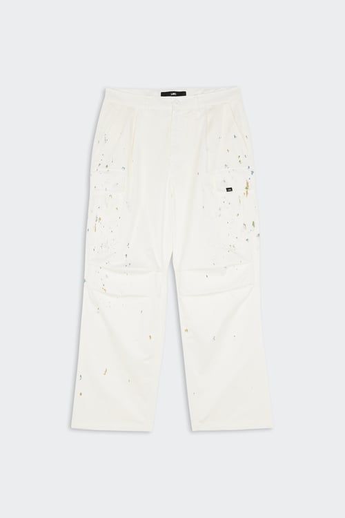 LOST MANAGEMENT CITIES Pantalon cargo Blanc