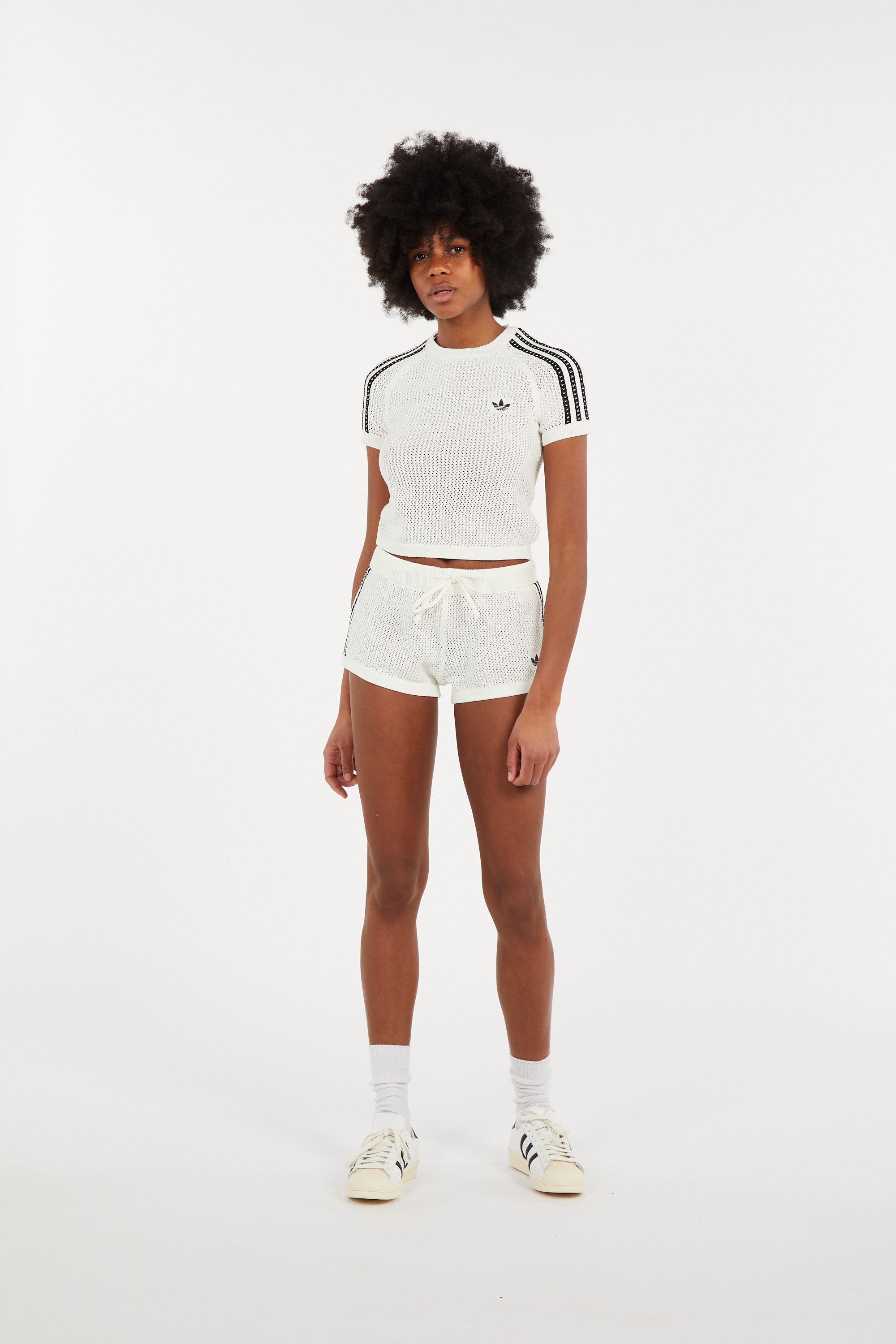 Regular-fit round-neck cotton T-shirt ADIDAS White