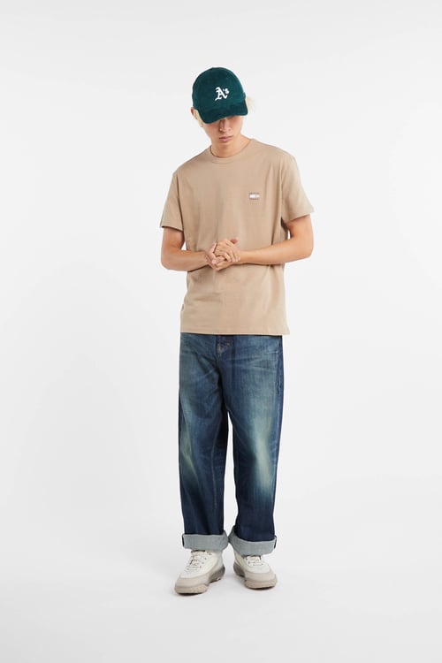 TOMMY JEANS Regular-fit round-neck cotton T-shirt Beige