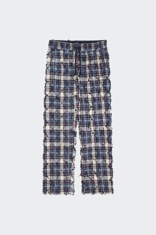 Pantalon large à carreaux - Taille XL Bleu