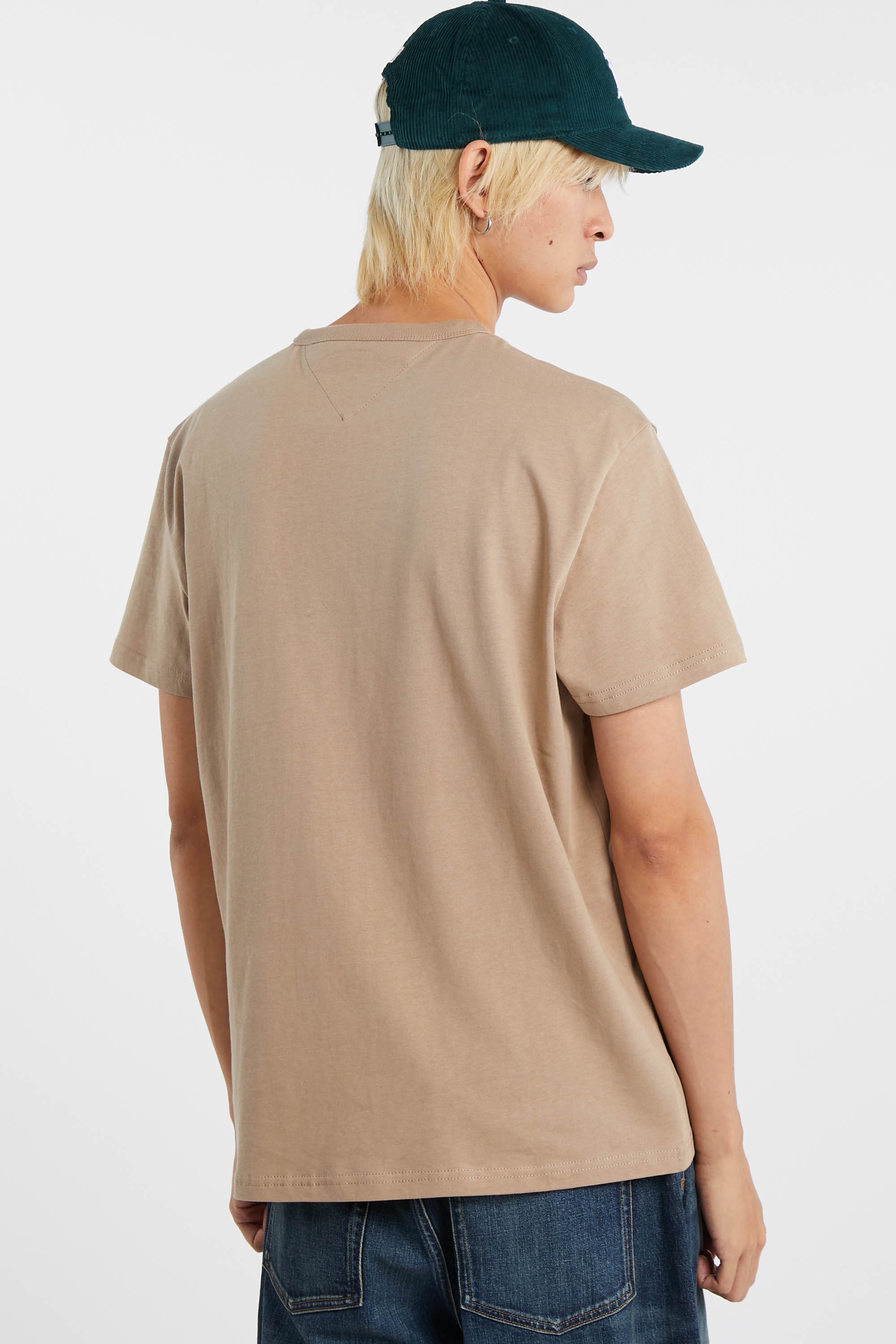 Regular-fit round-neck cotton T-shirt | Beige by TOMMY JEANS Regular-fit round-neck cotton T-shirt Beige