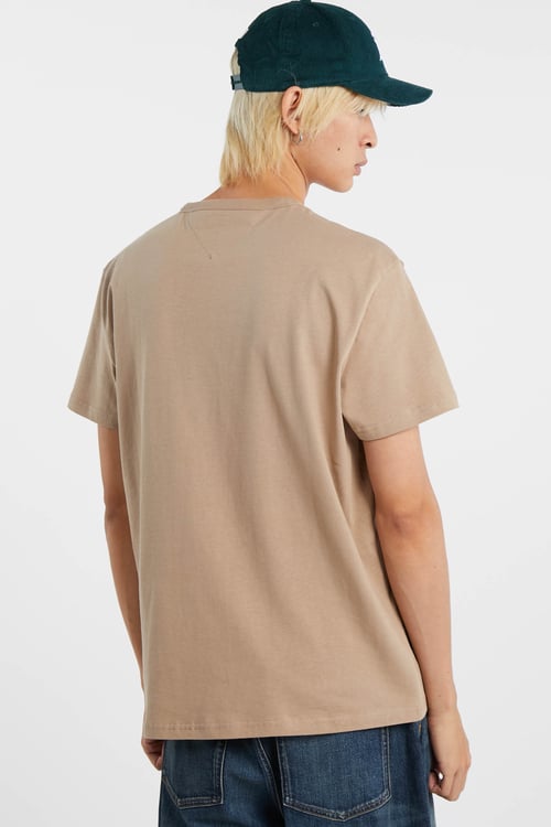 TOMMY JEANS Regular-fit round-neck cotton T-shirt Beige