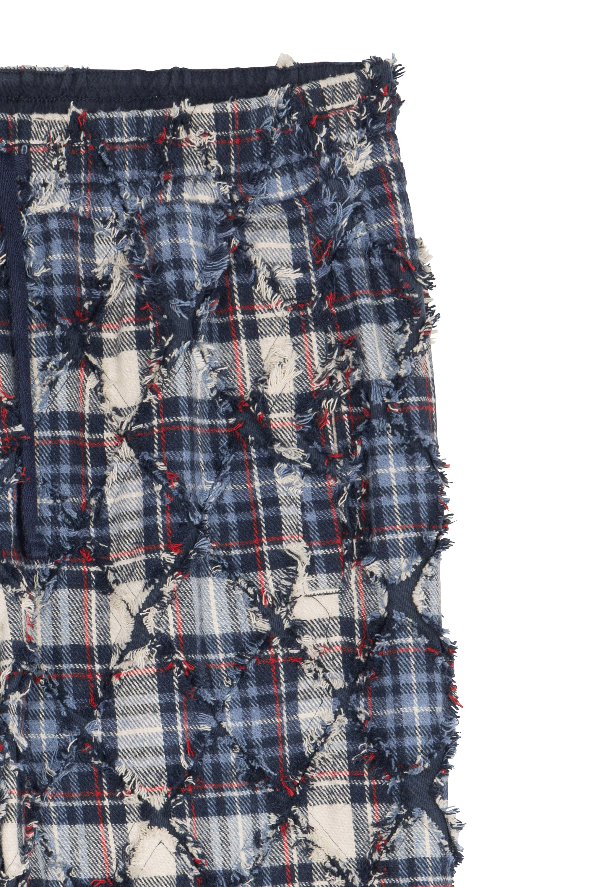 Pantalon large à carreaux Bleu