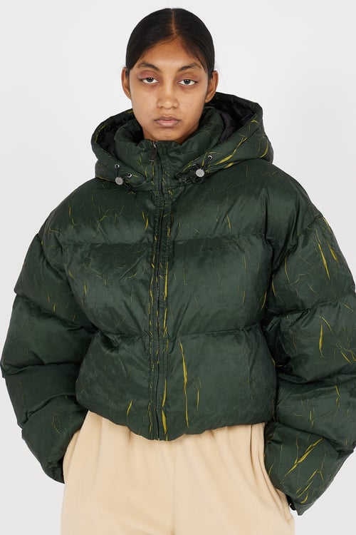 DAILY PAPER Lightweight quilted padded jacket with high neck Green