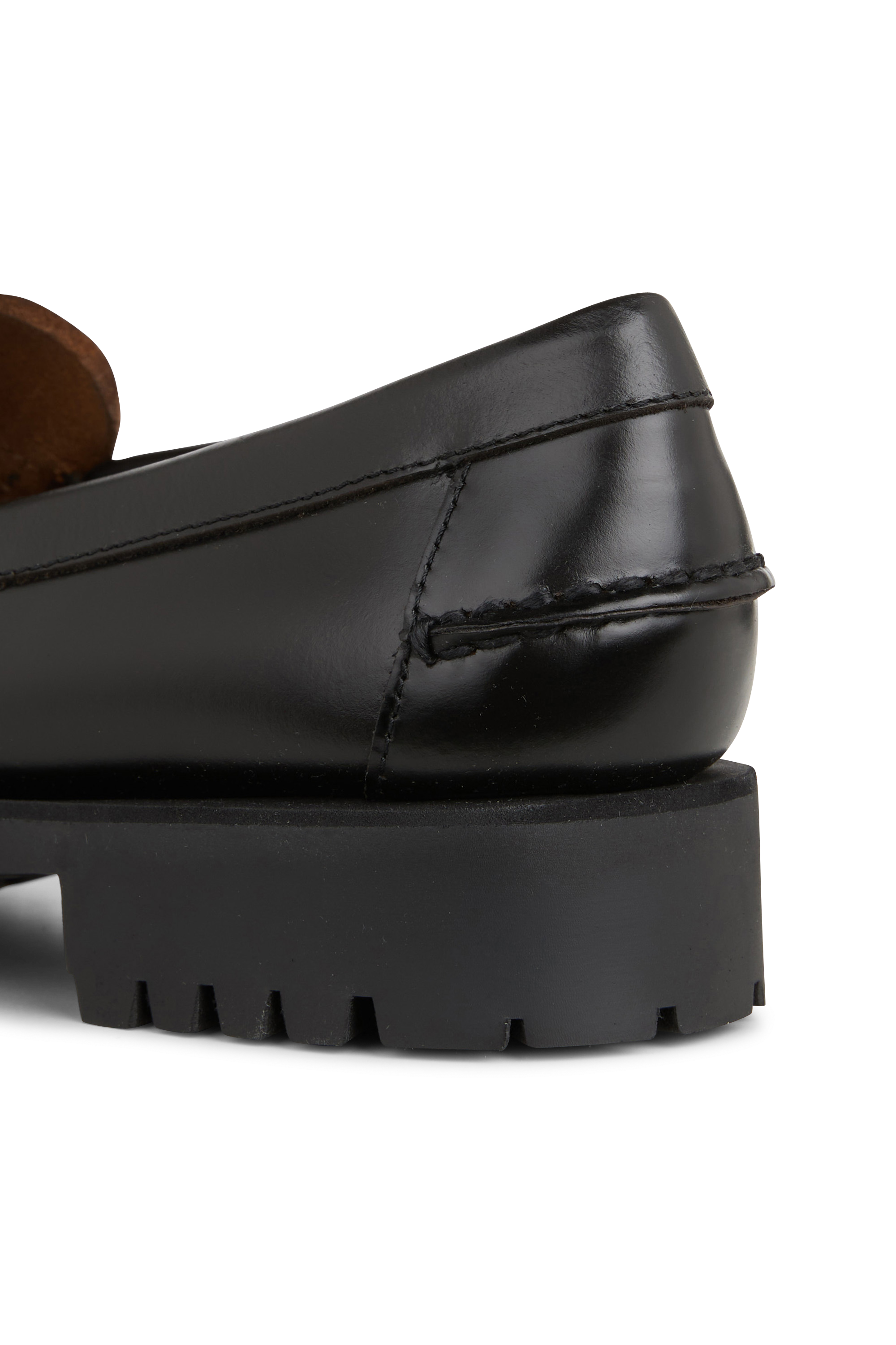 Leather deck shoes Black