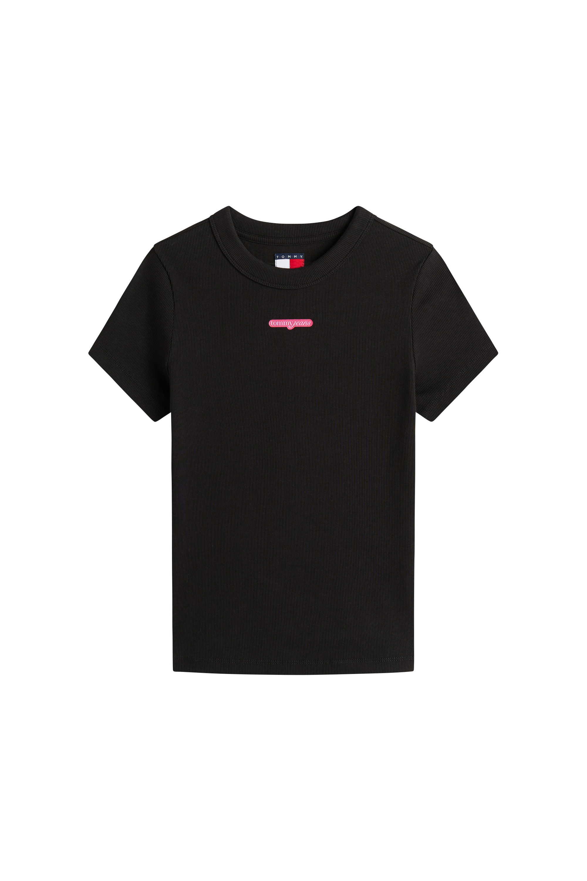 Regular-fit round-neck cotton T-shirt Black
