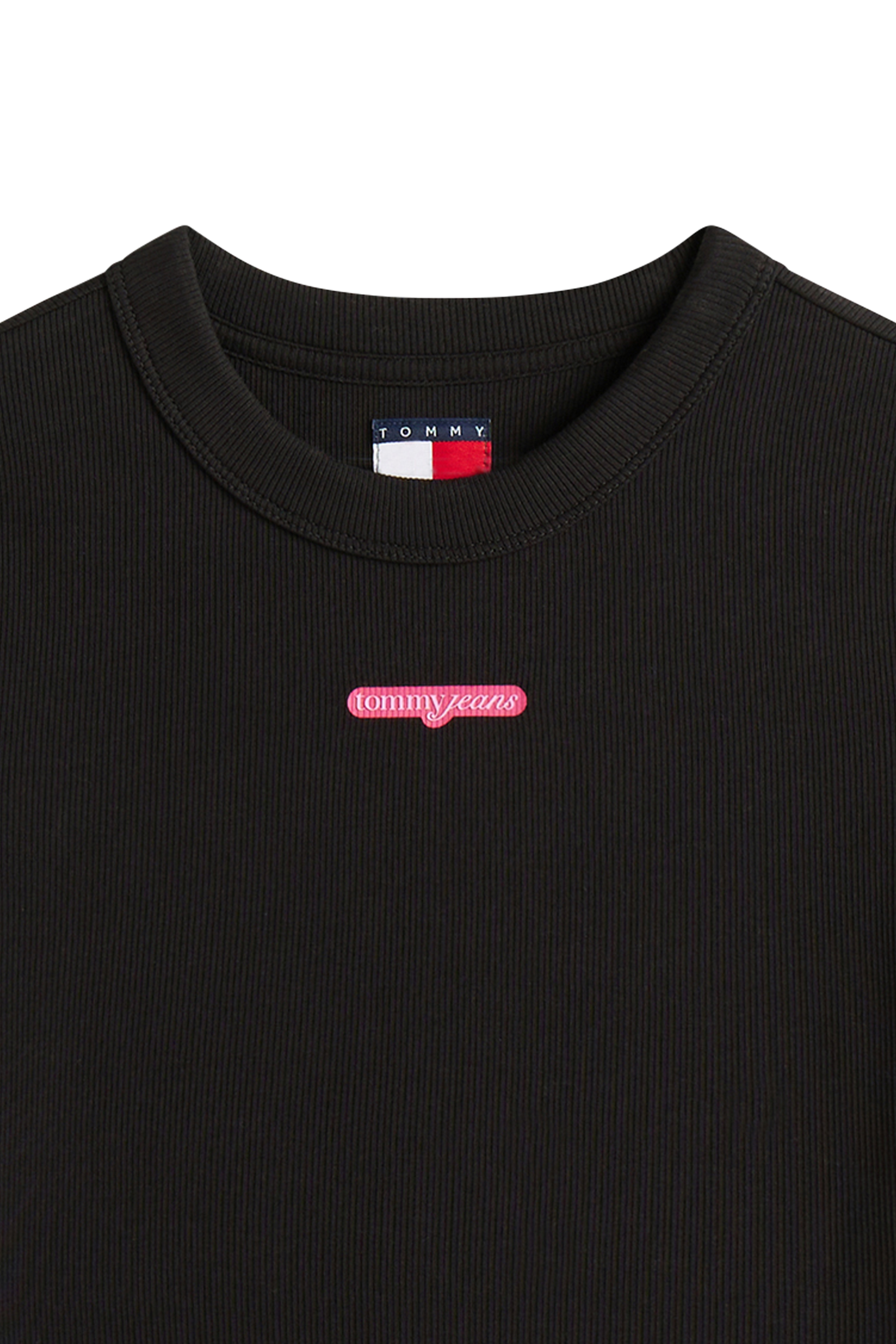 Regular-fit round-neck cotton T-shirt Black