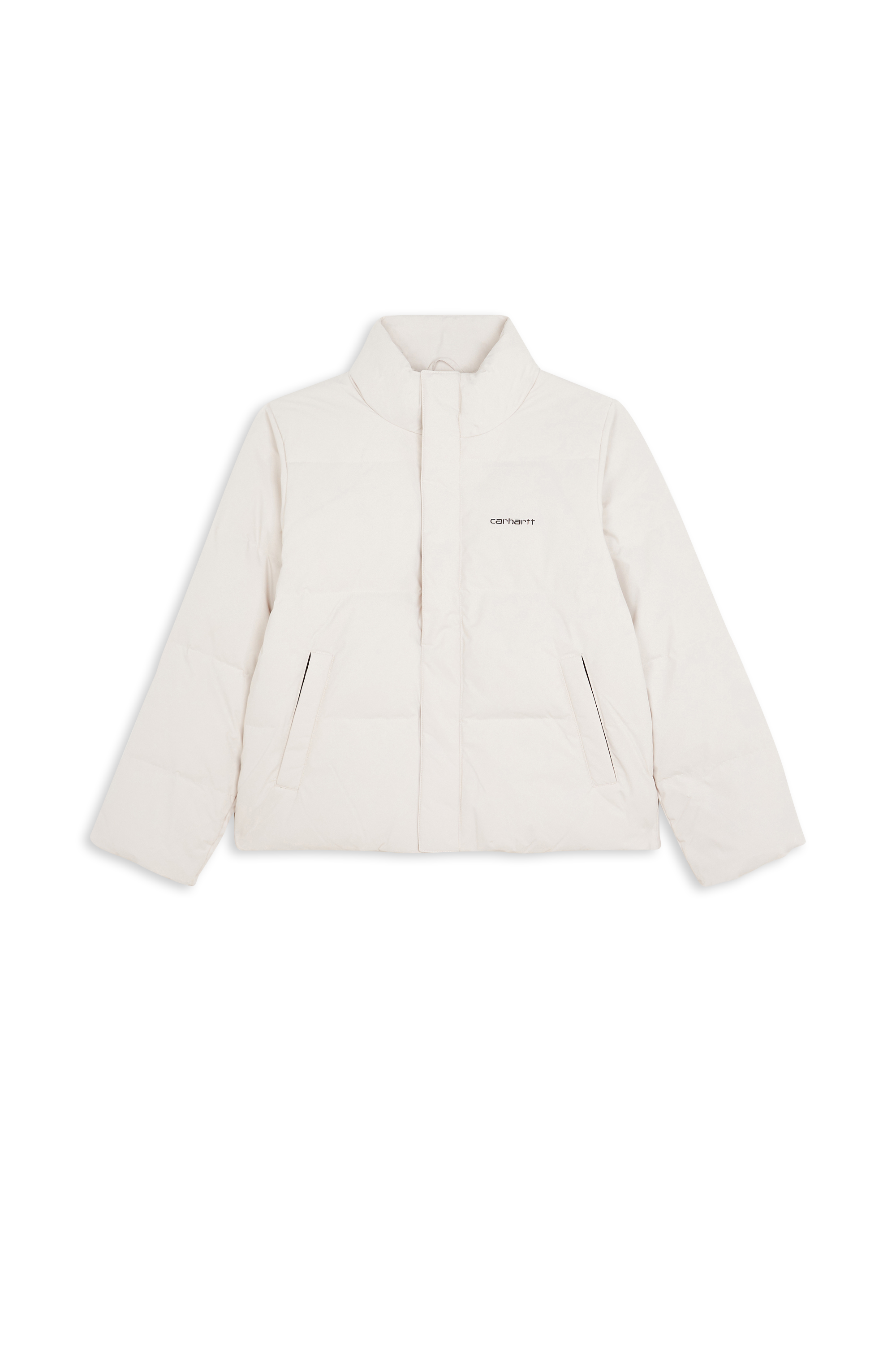 Lightweight quilted padded jacket with high neck Beige