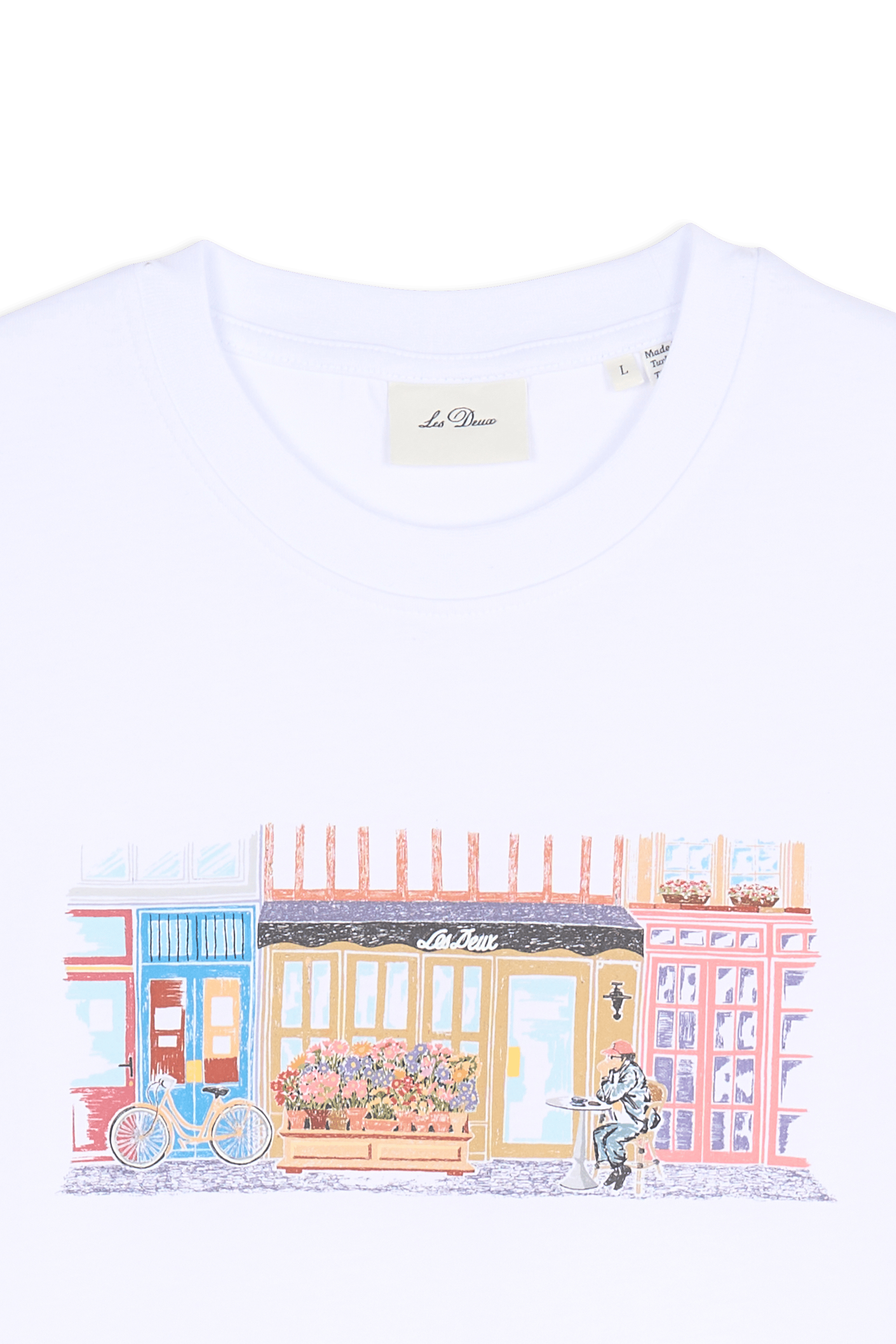 Regular-fit round-neck cotton T-shirt | White LES DEUX Men