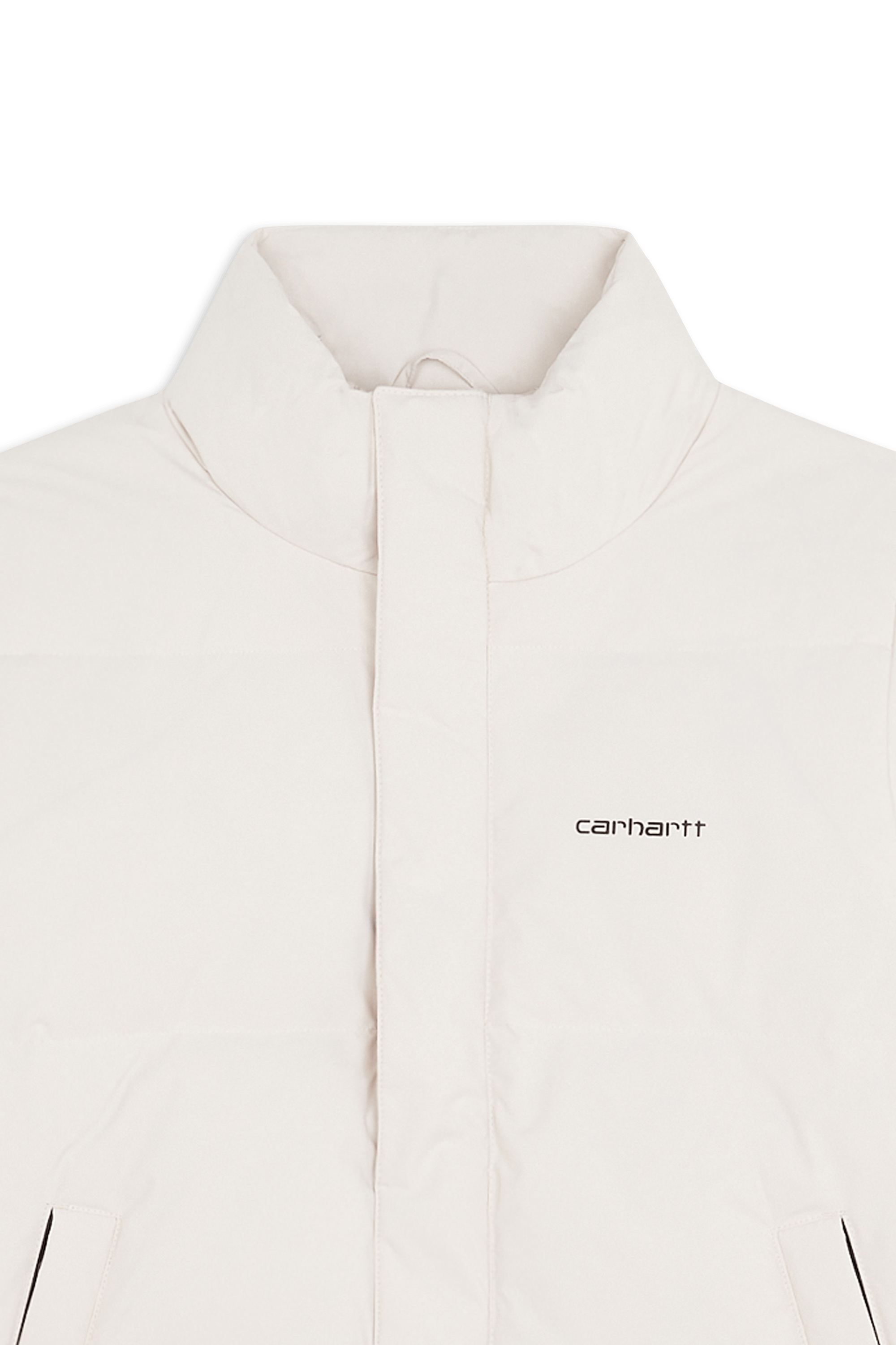 Lightweight quilted padded jacket with high neck Beige